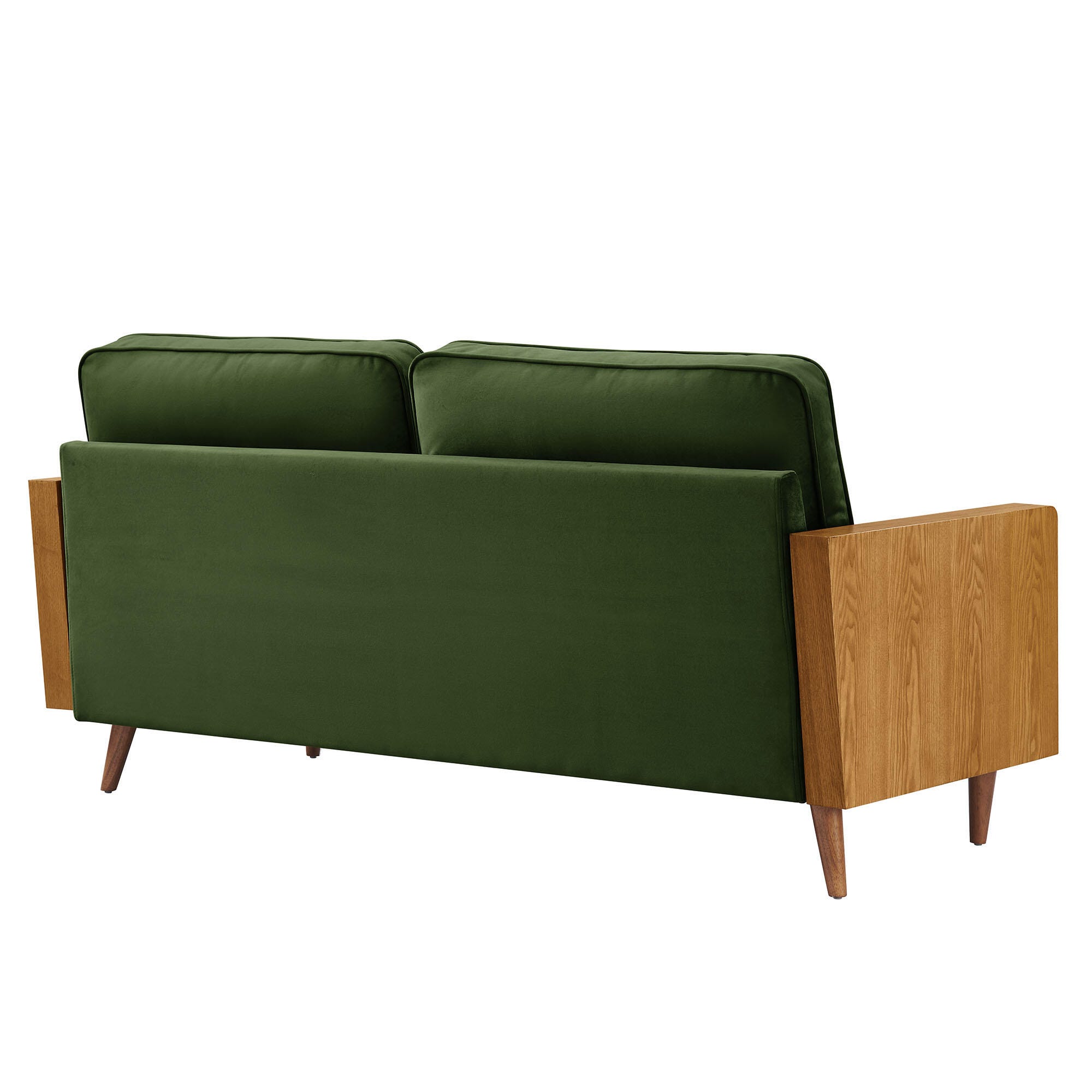 Modway Kellan Sofa, Walnut/Moss Green, large