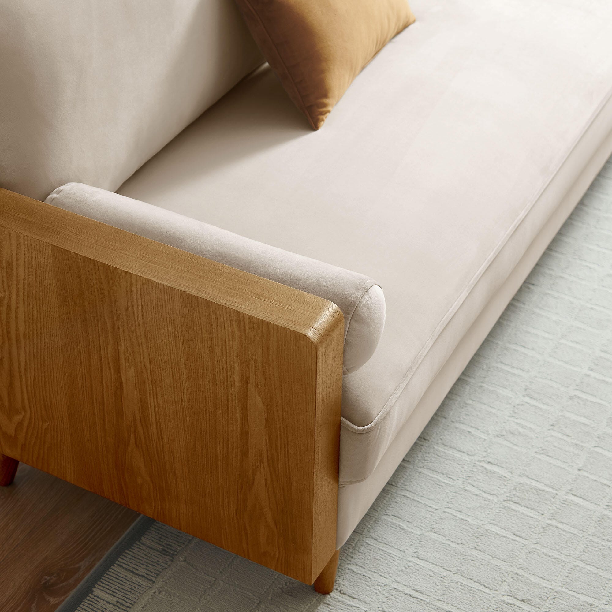 Modway Kellan Sofa, Walnut/Almond, large