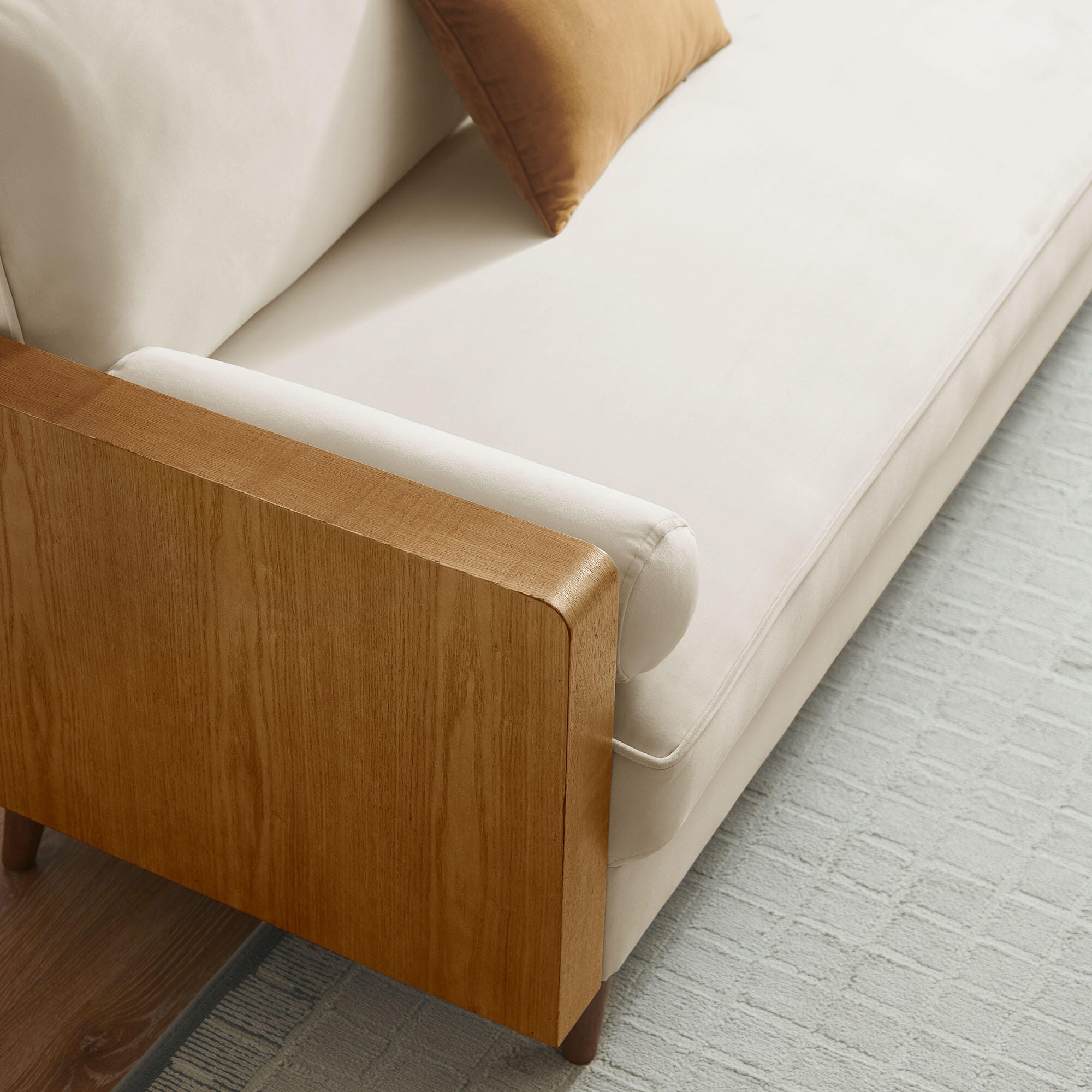 Modway Kellan Sofa, Walnut/Alabaster, large