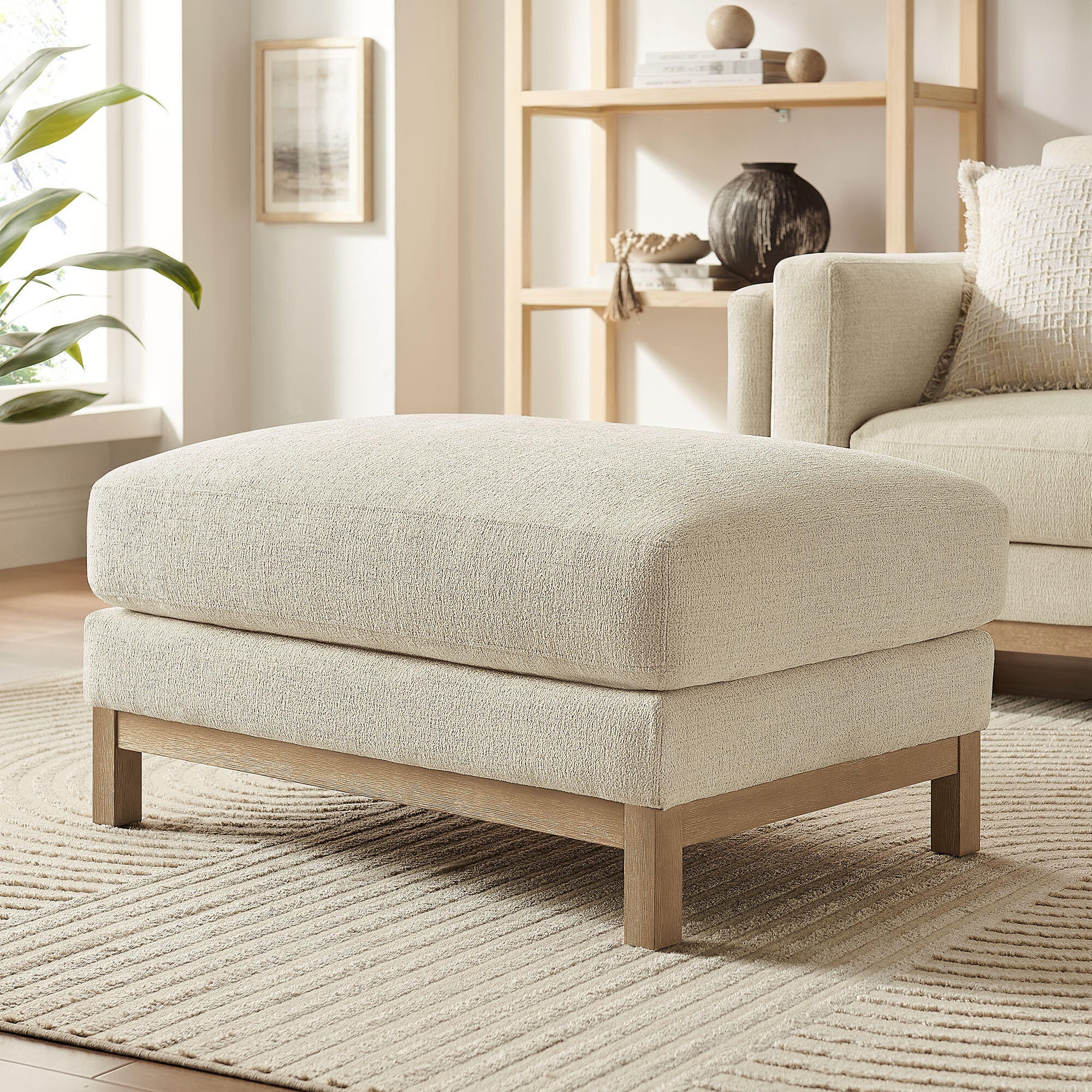 Modway Roscoe Ottoman, Ivory, rollover