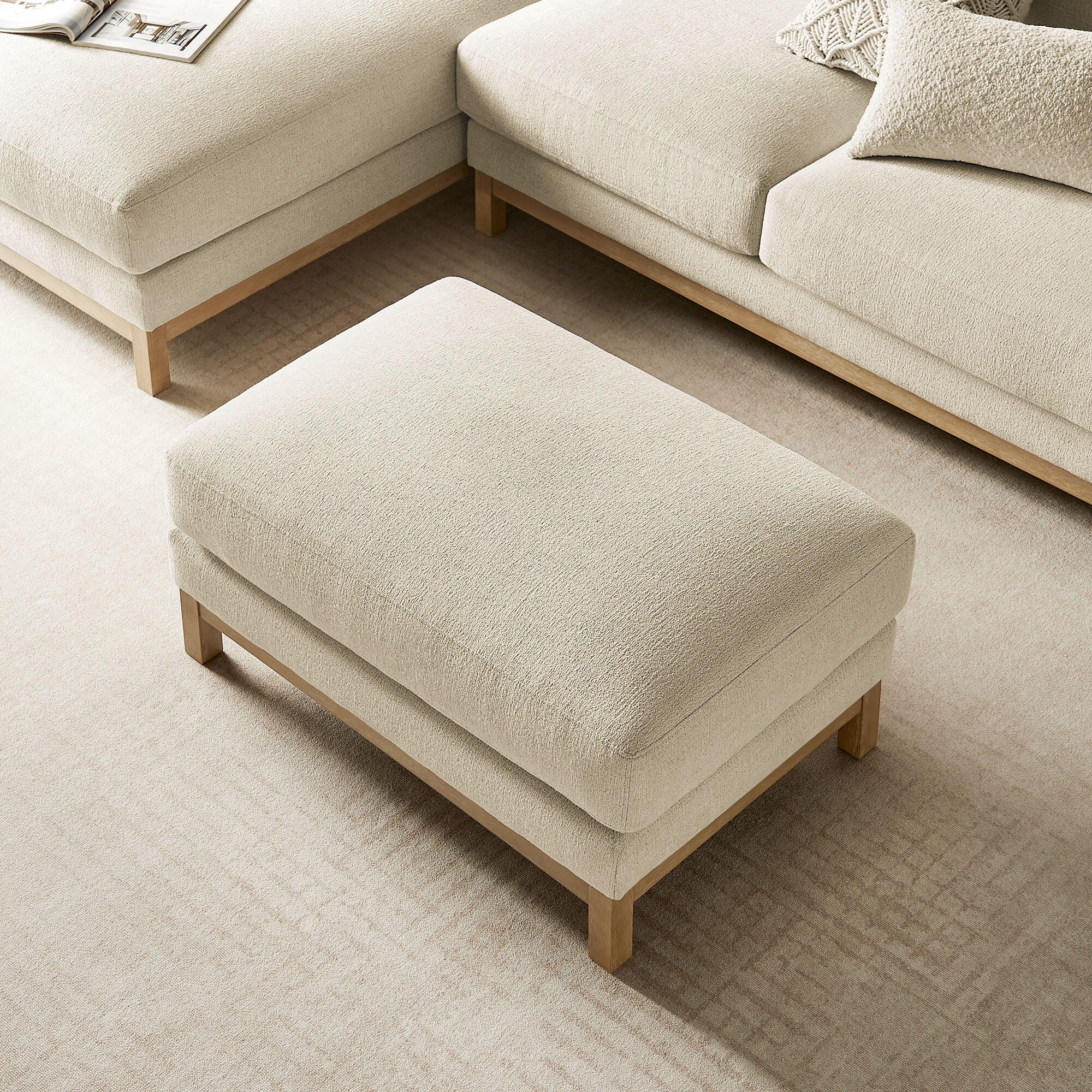 Modway Roscoe Ottoman, Ivory, large