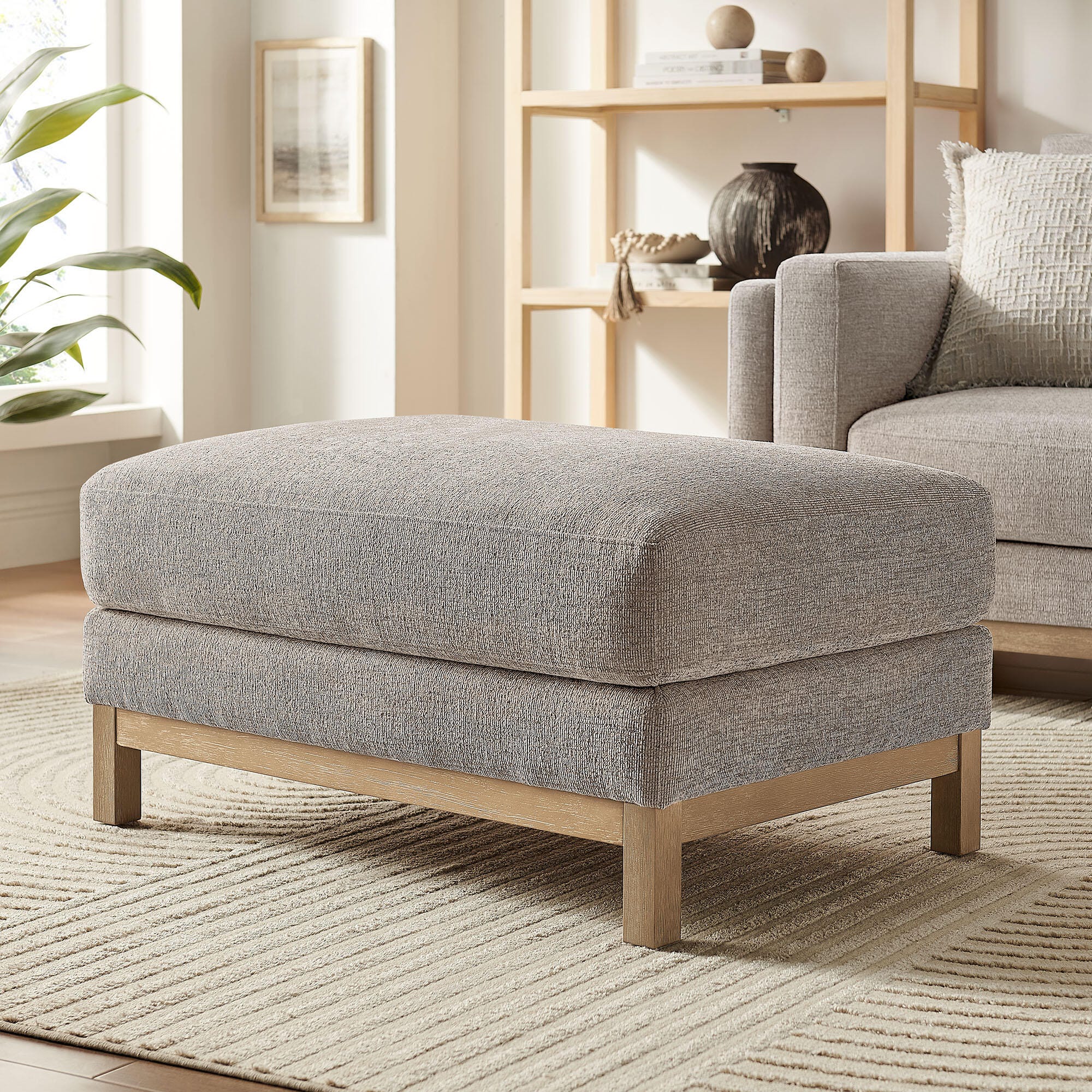 Modway Roscoe Ottoman, Pewter, rollover