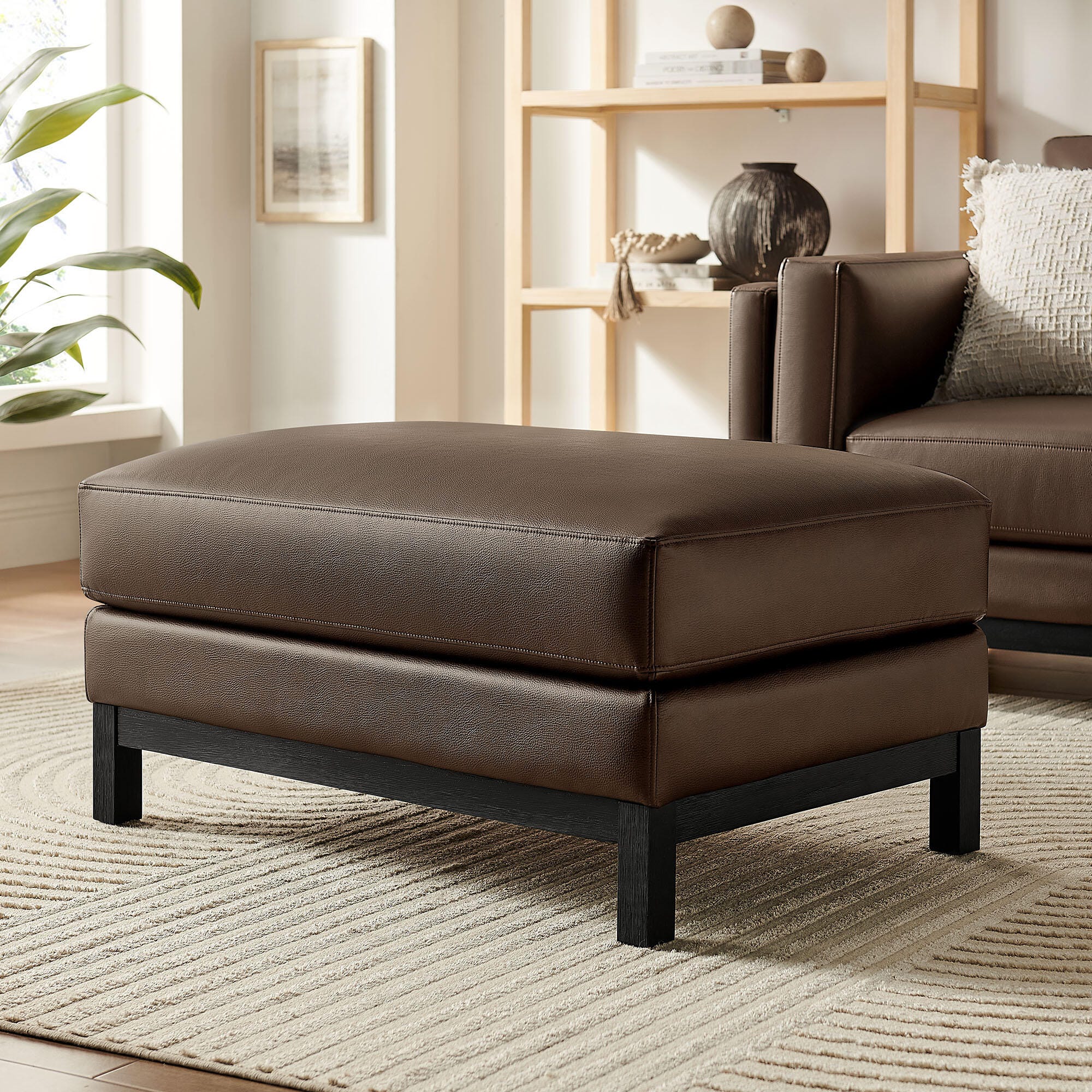Modway Roscoe Solid Ottoman, Espresso, rollover