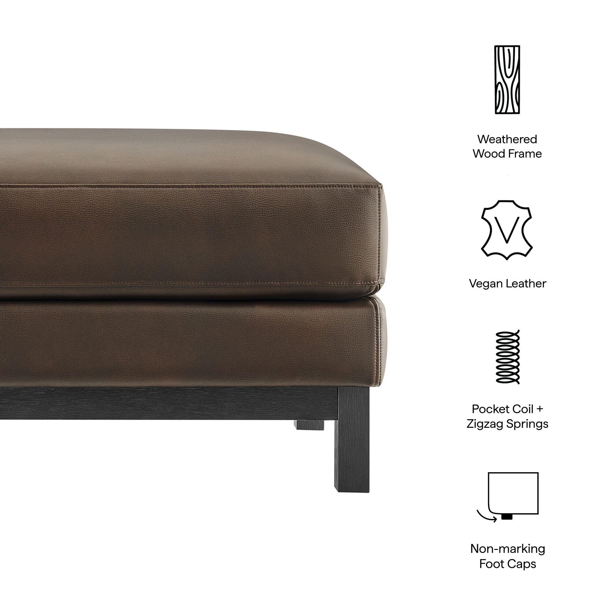 Modway Roscoe Solid Ottoman, Espresso, large