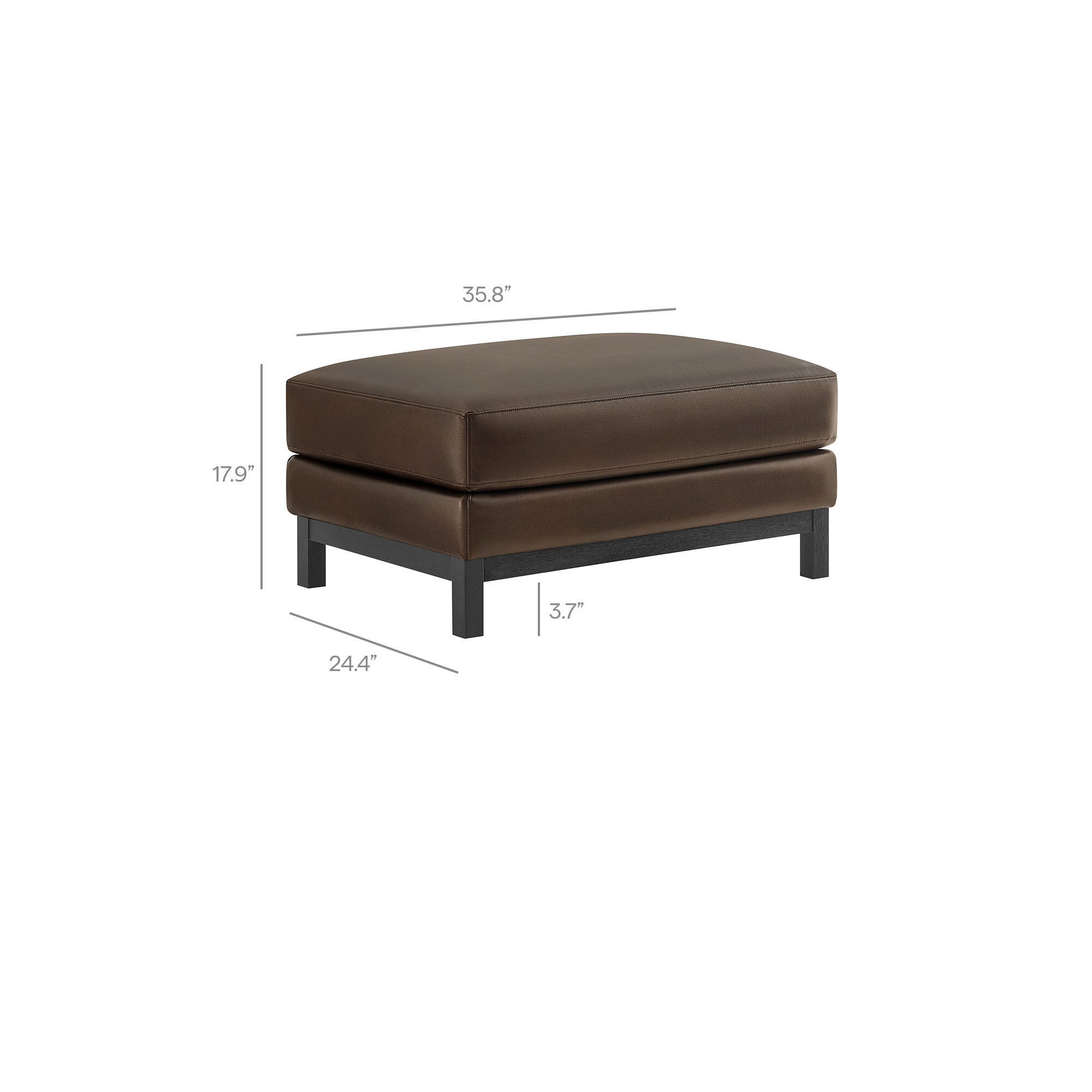 Modway Roscoe Solid Ottoman, Espresso, large