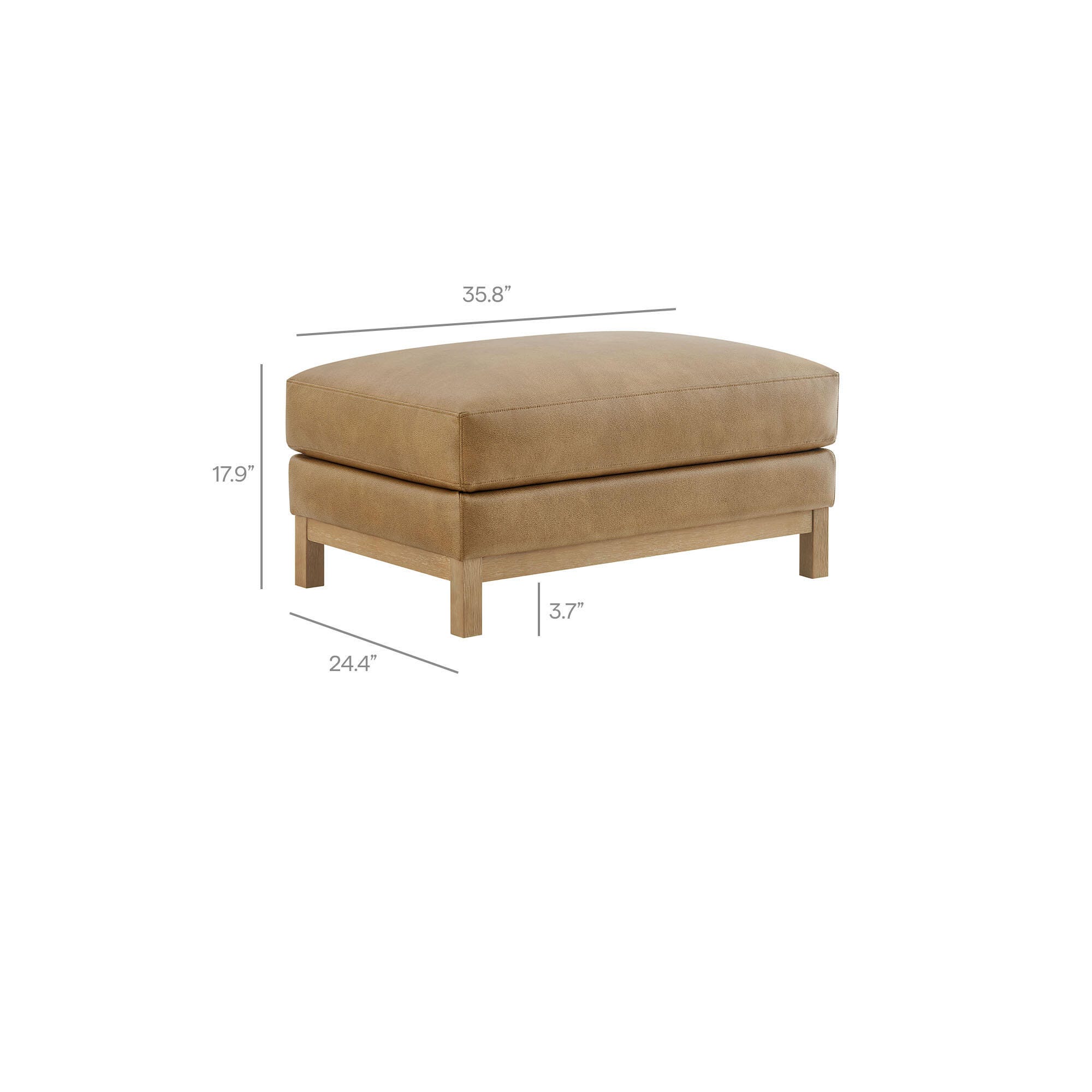 Modway Roscoe Solid Ottoman, Toast, large