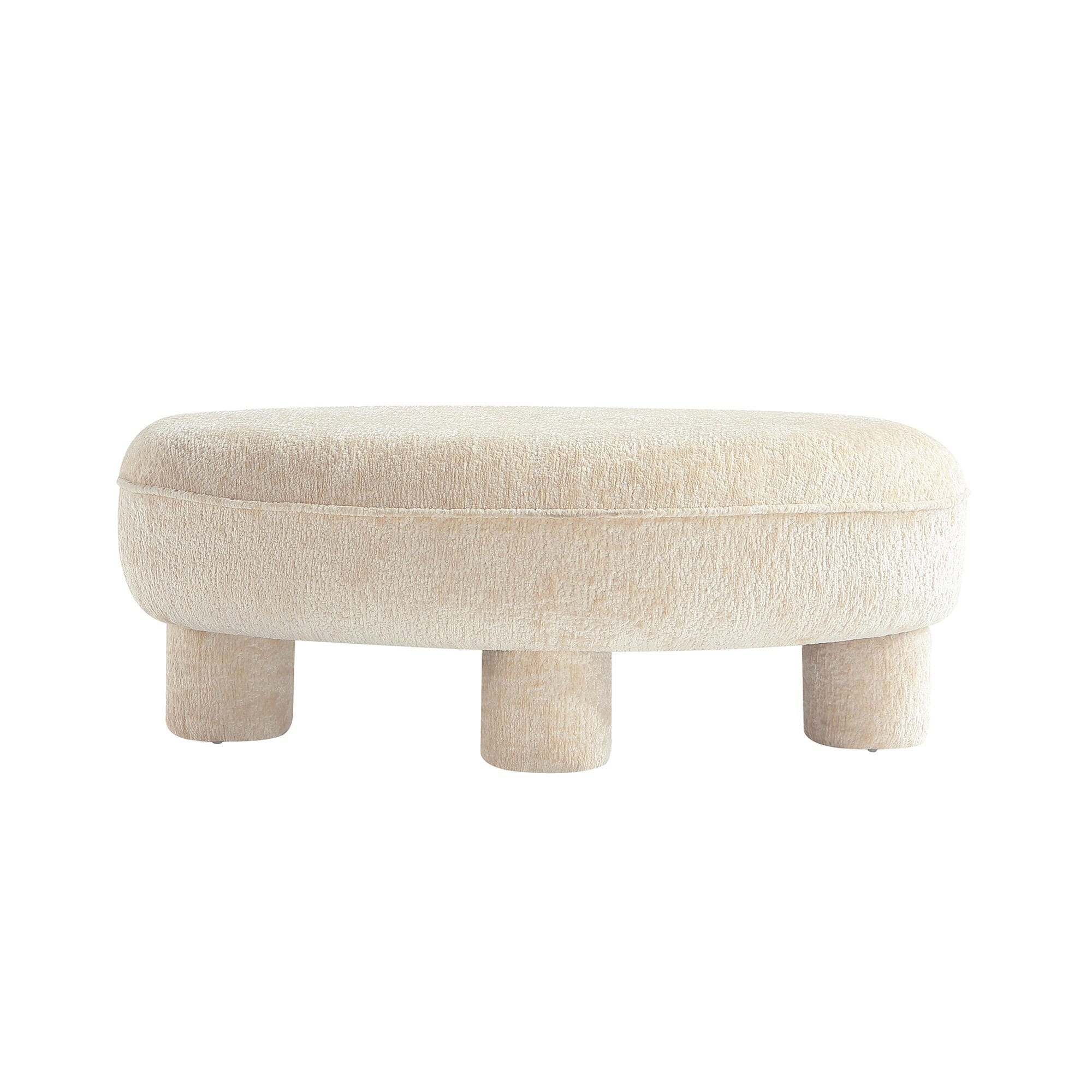 Manhattan Comfort Tribeca Ottoman, Cream, large