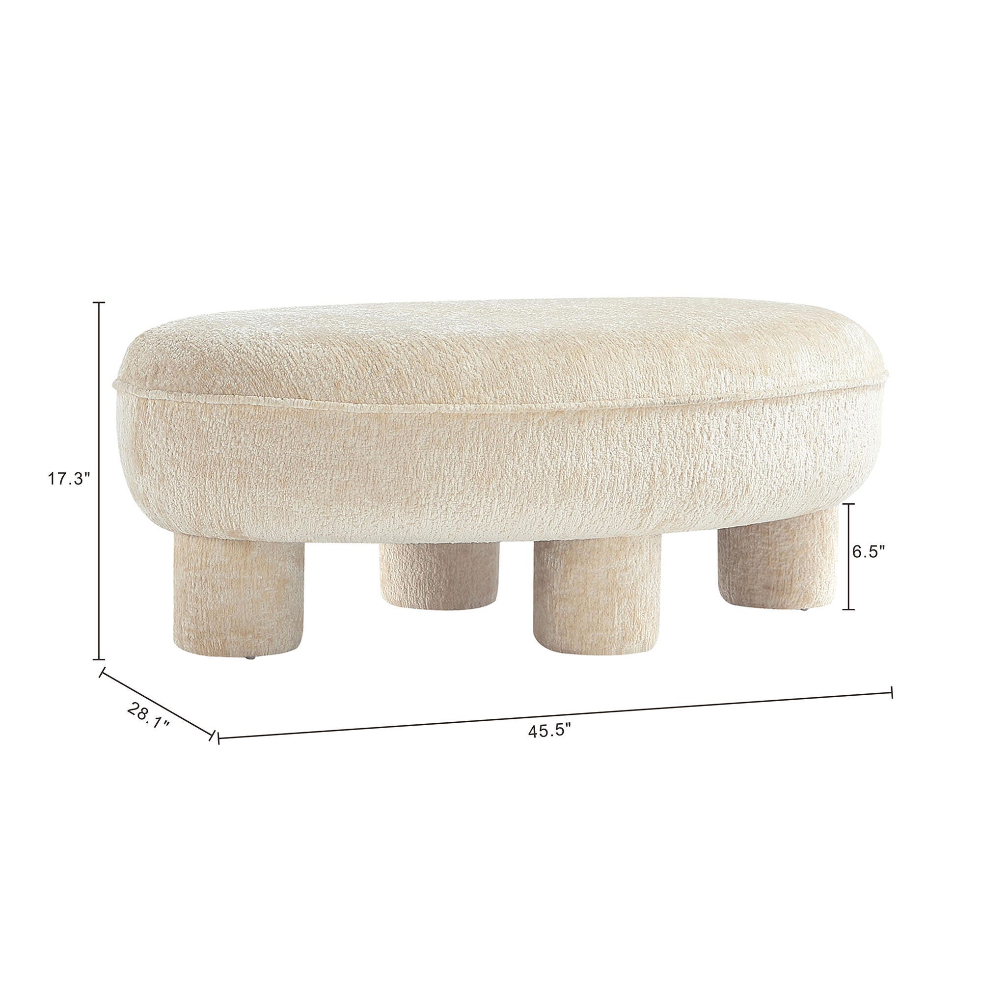 Manhattan Comfort Tribeca Ottoman, Cream, large