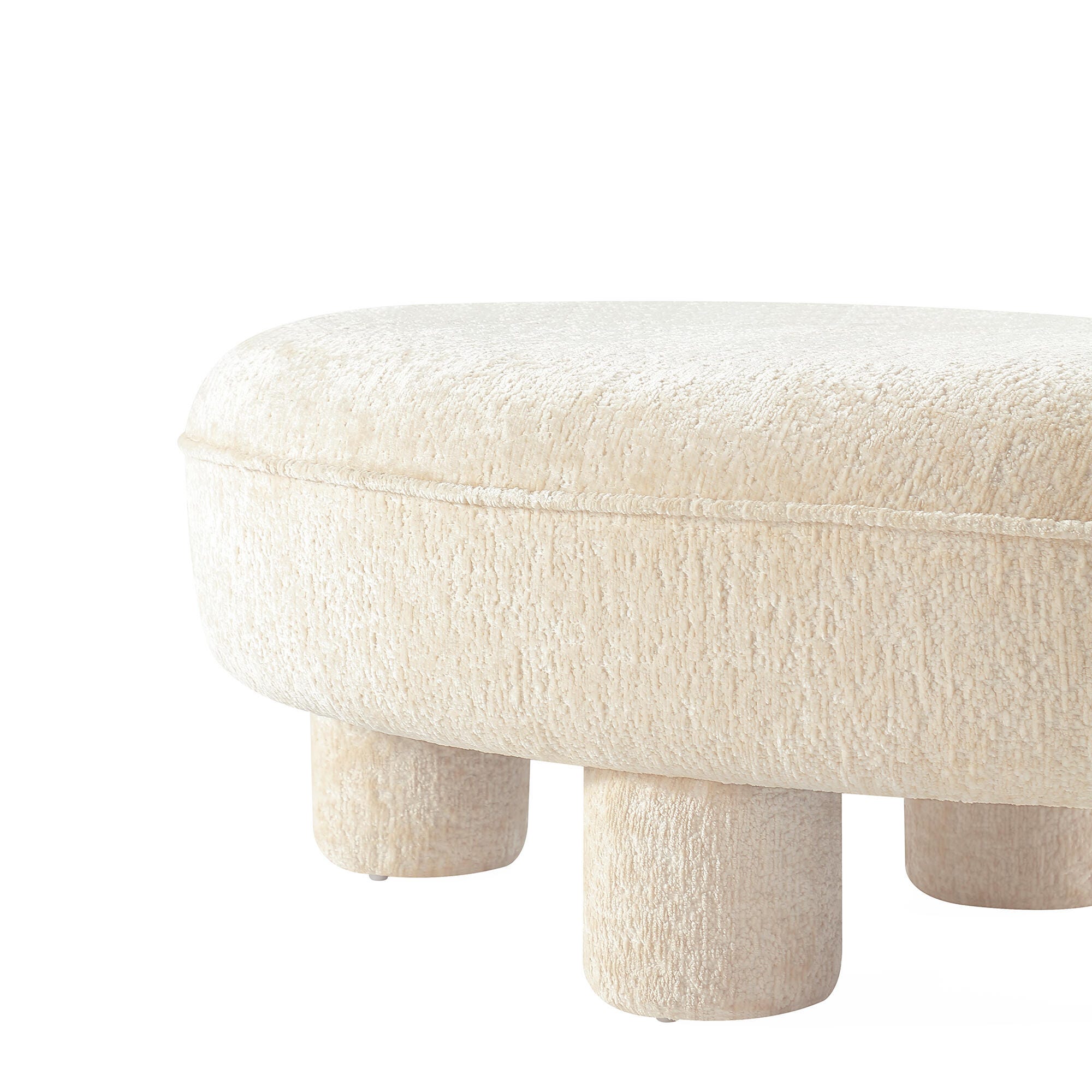 Manhattan Comfort Tribeca Ottoman, Cream, large