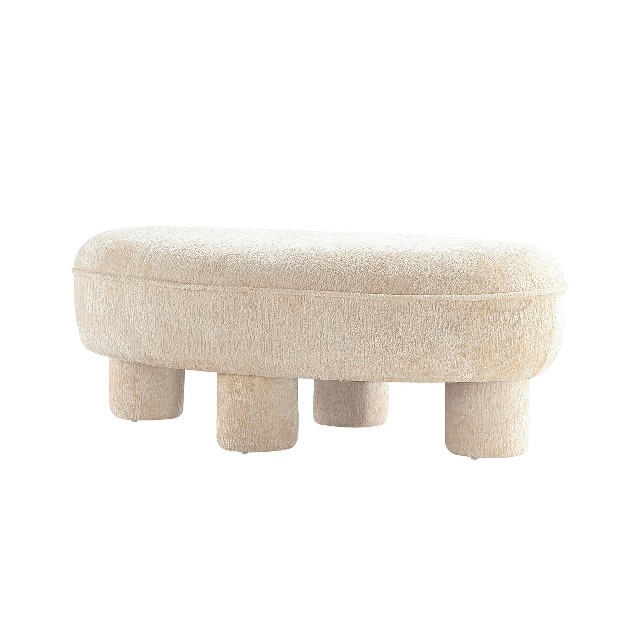 Manhattan Comfort Tribeca Ottoman, Cream, large