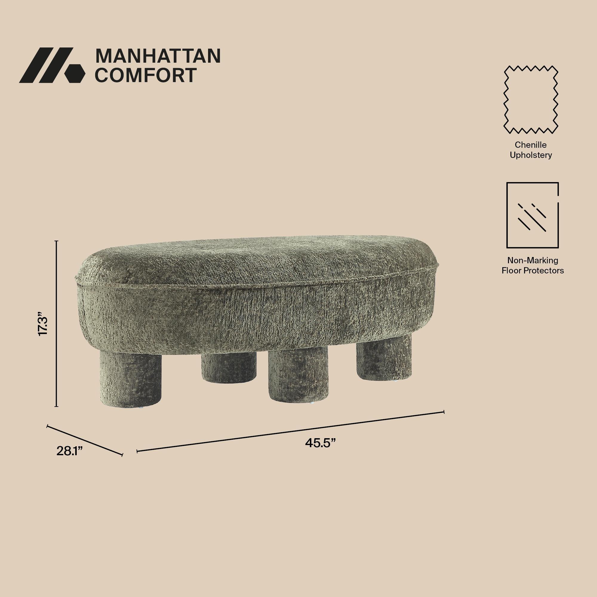 Manhattan Comfort Tribeca Ottoman, Olive Green, large