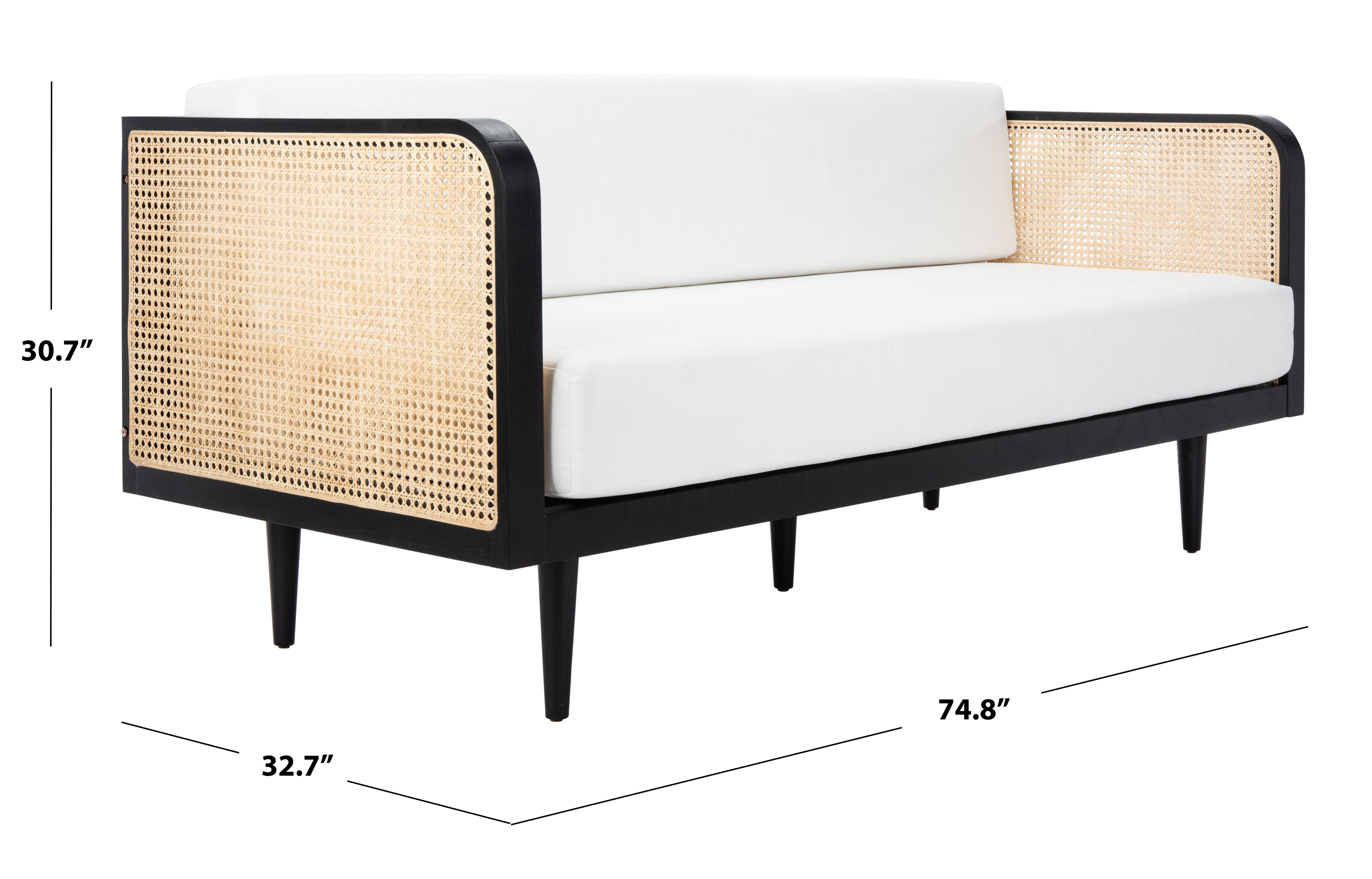 Safavieh Helena Sofa, Black/Natural, large