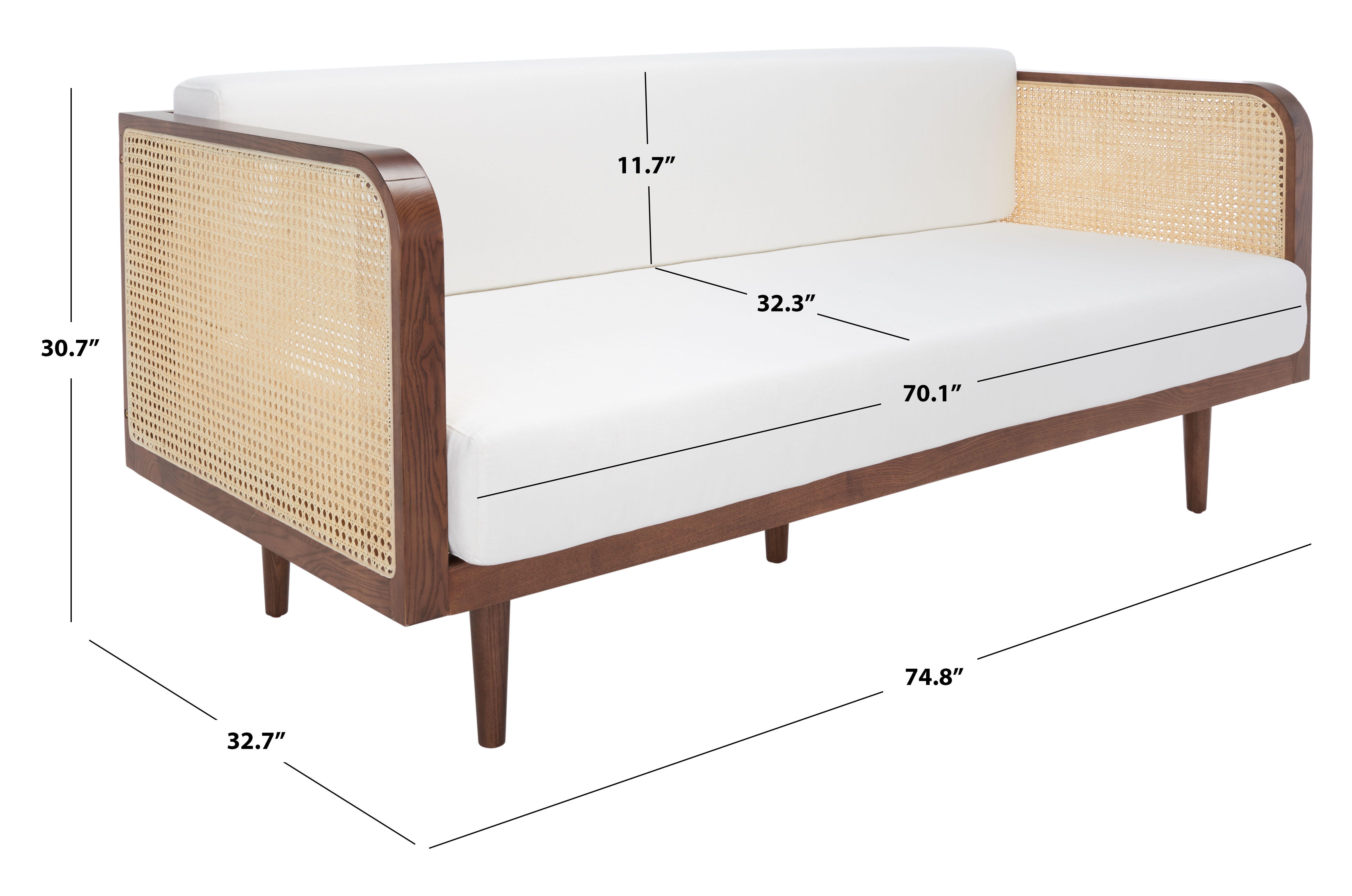 Safavieh Helena Sofa, Walnut/Natural, large