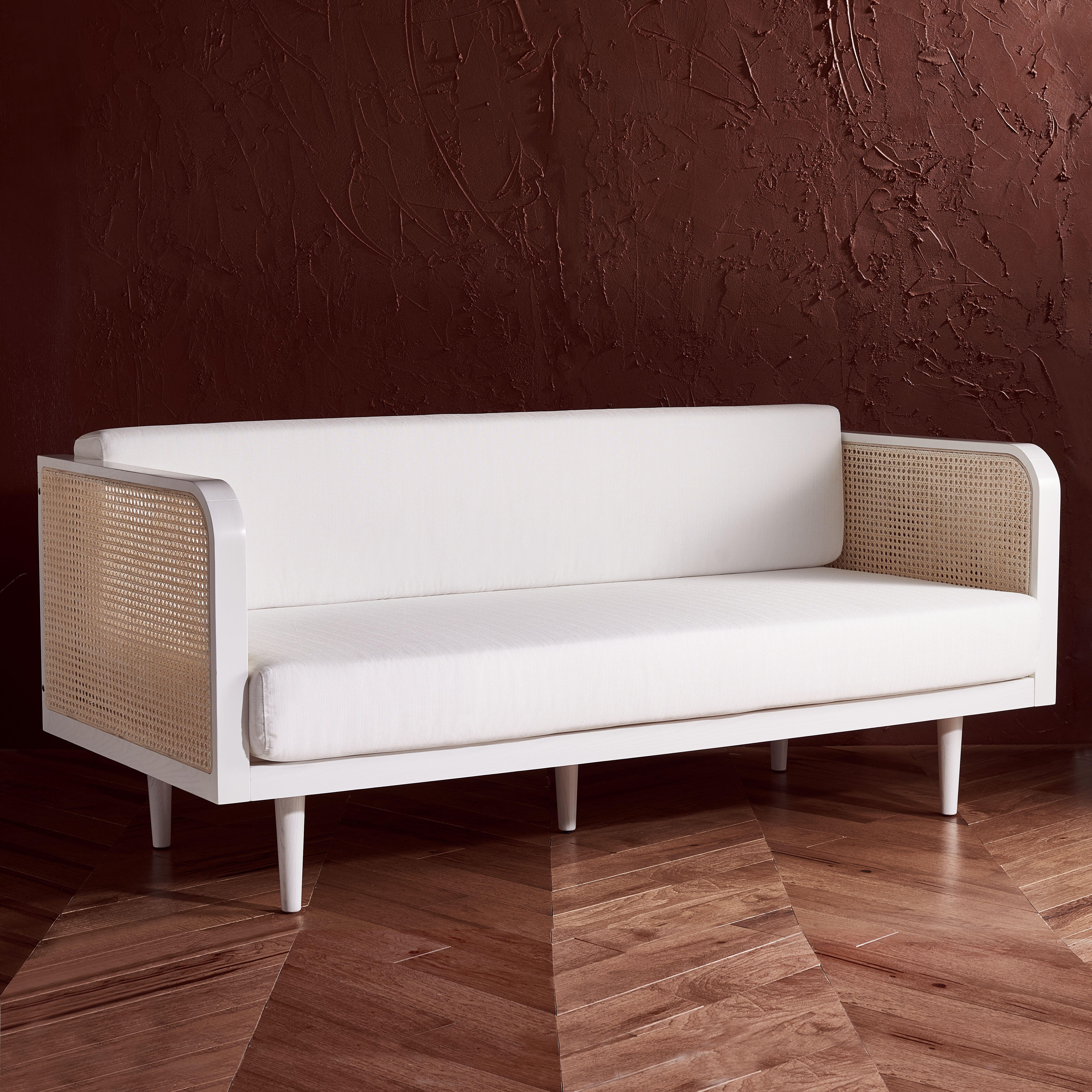 Safavieh Helena Sofa, White/Natural, rollover