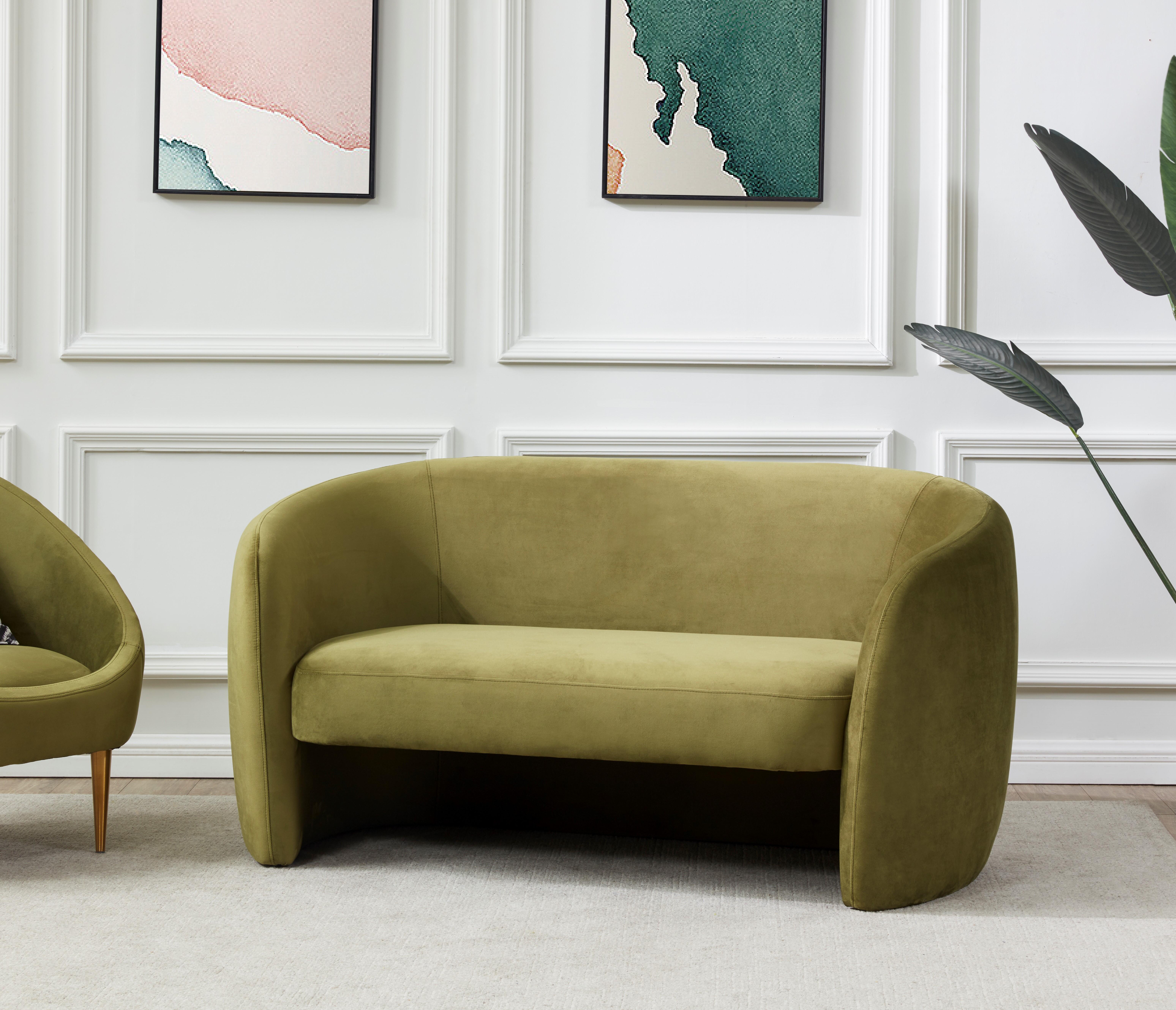Safavieh Zhao Loveseat, Olive Green, rollover