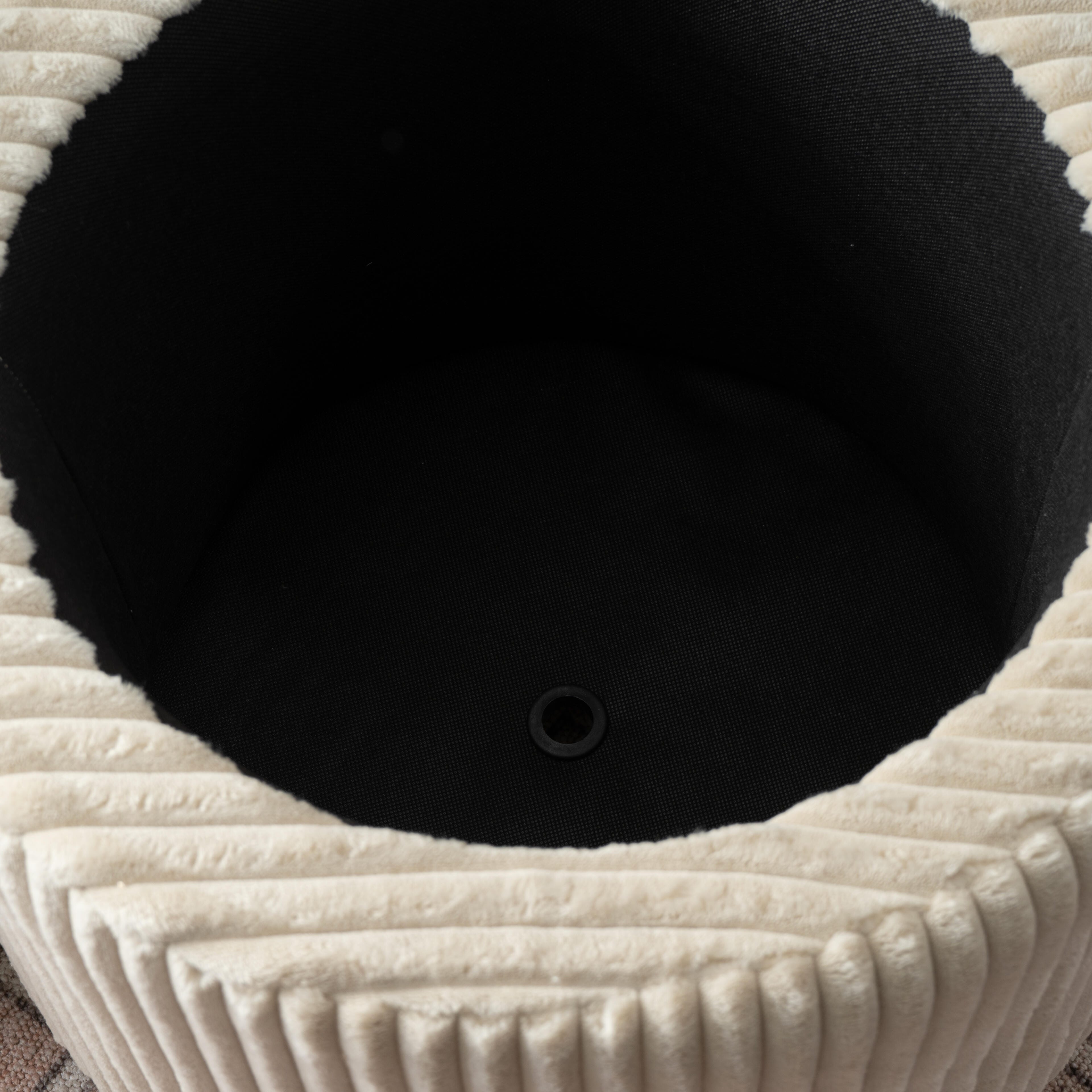 Linon Ottoman with Storage, Cream, large