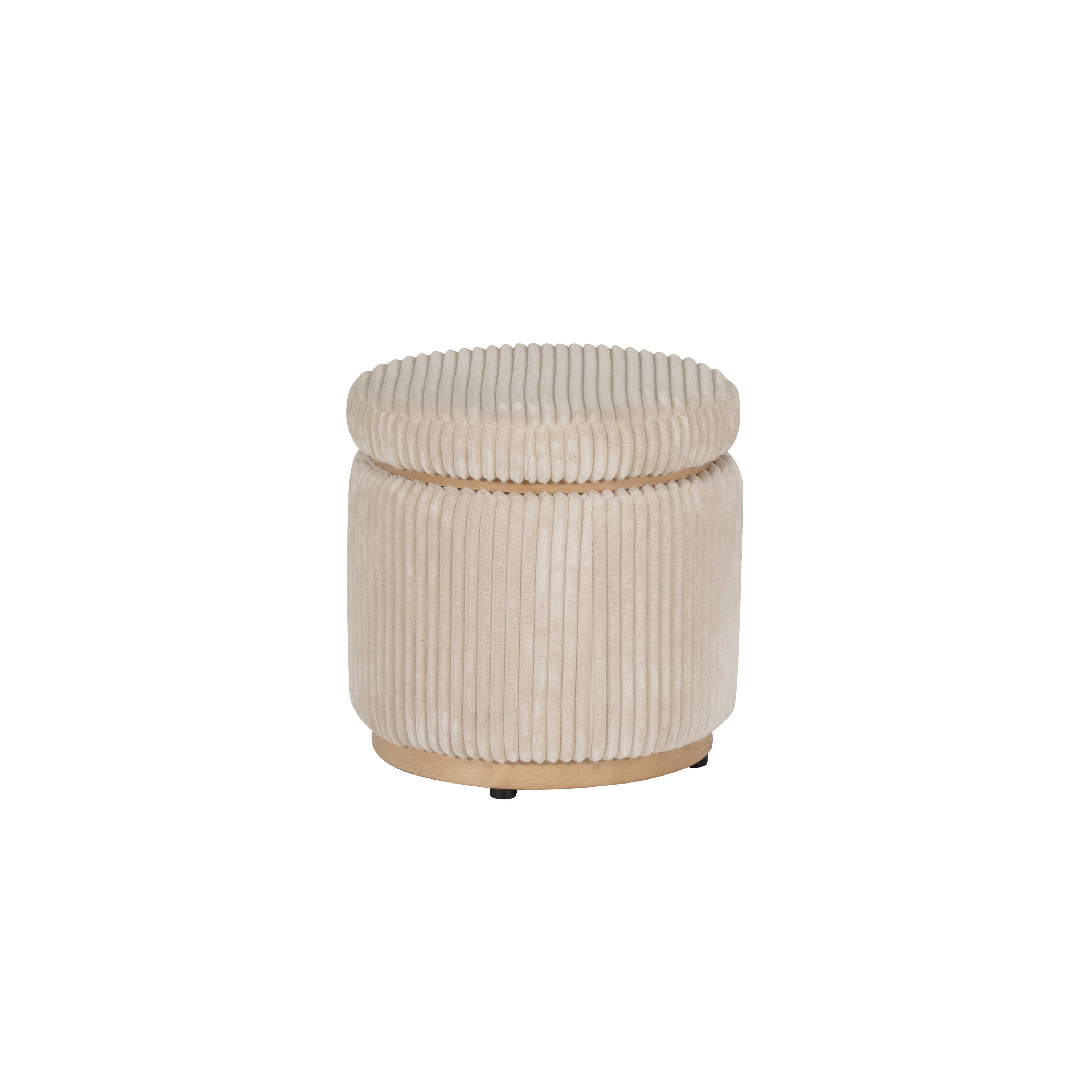 Linon Ottoman with Storage, Cream, large