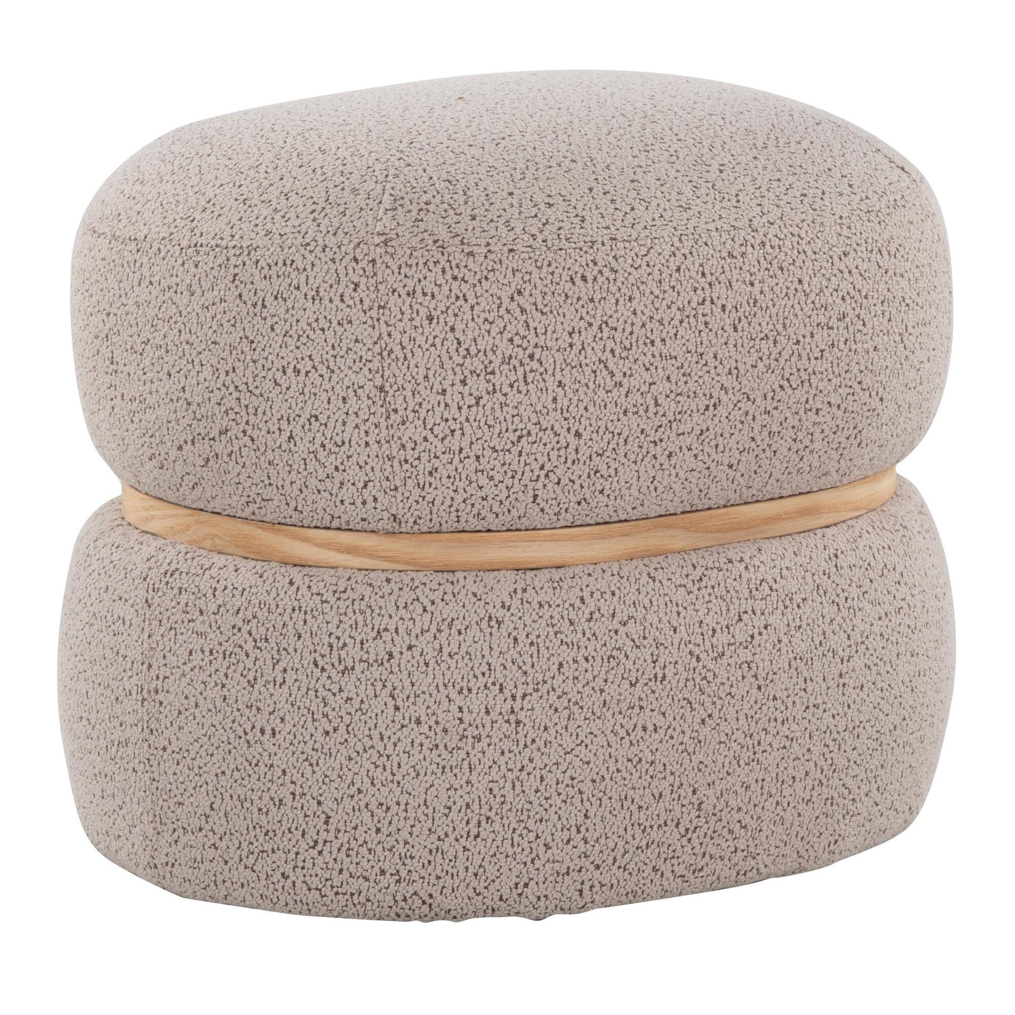 LumiSource Cinch Ottoman, Beige, large