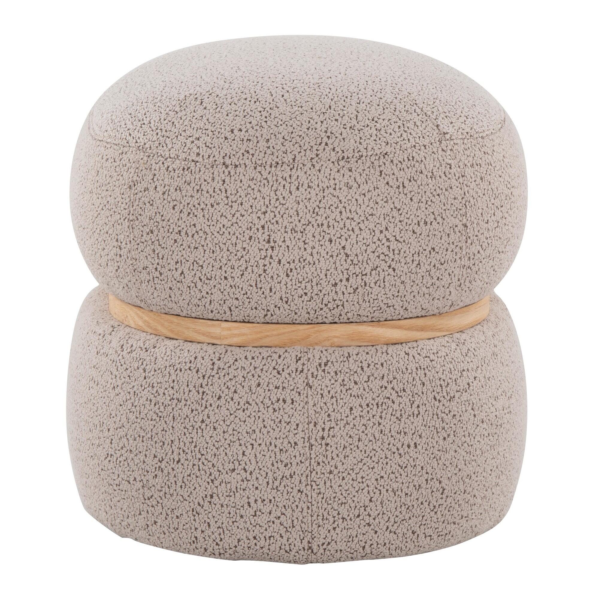 LumiSource Cinch Ottoman, Beige, large