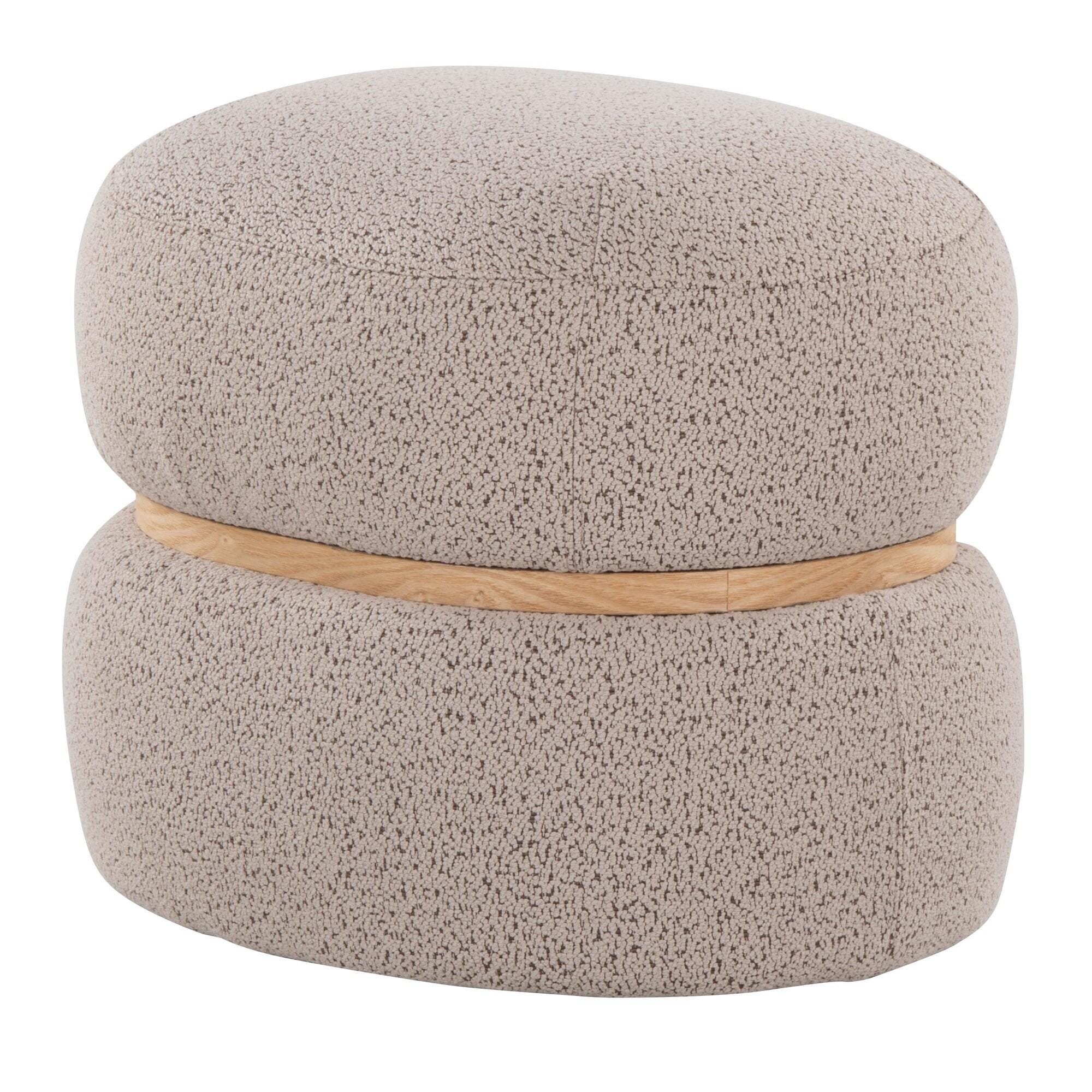 LumiSource Cinch Ottoman, Beige, large