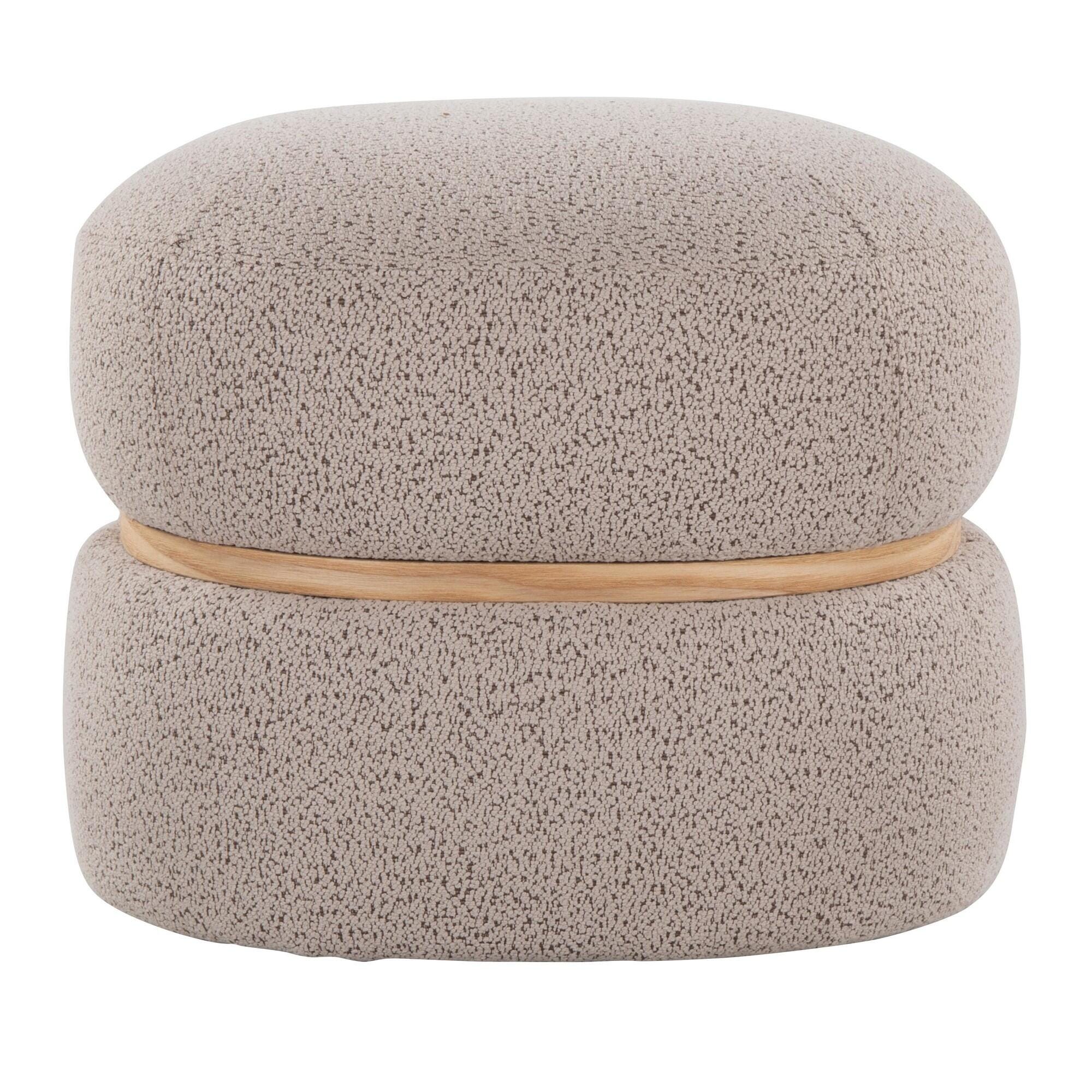 LumiSource Cinch Ottoman, Beige, large