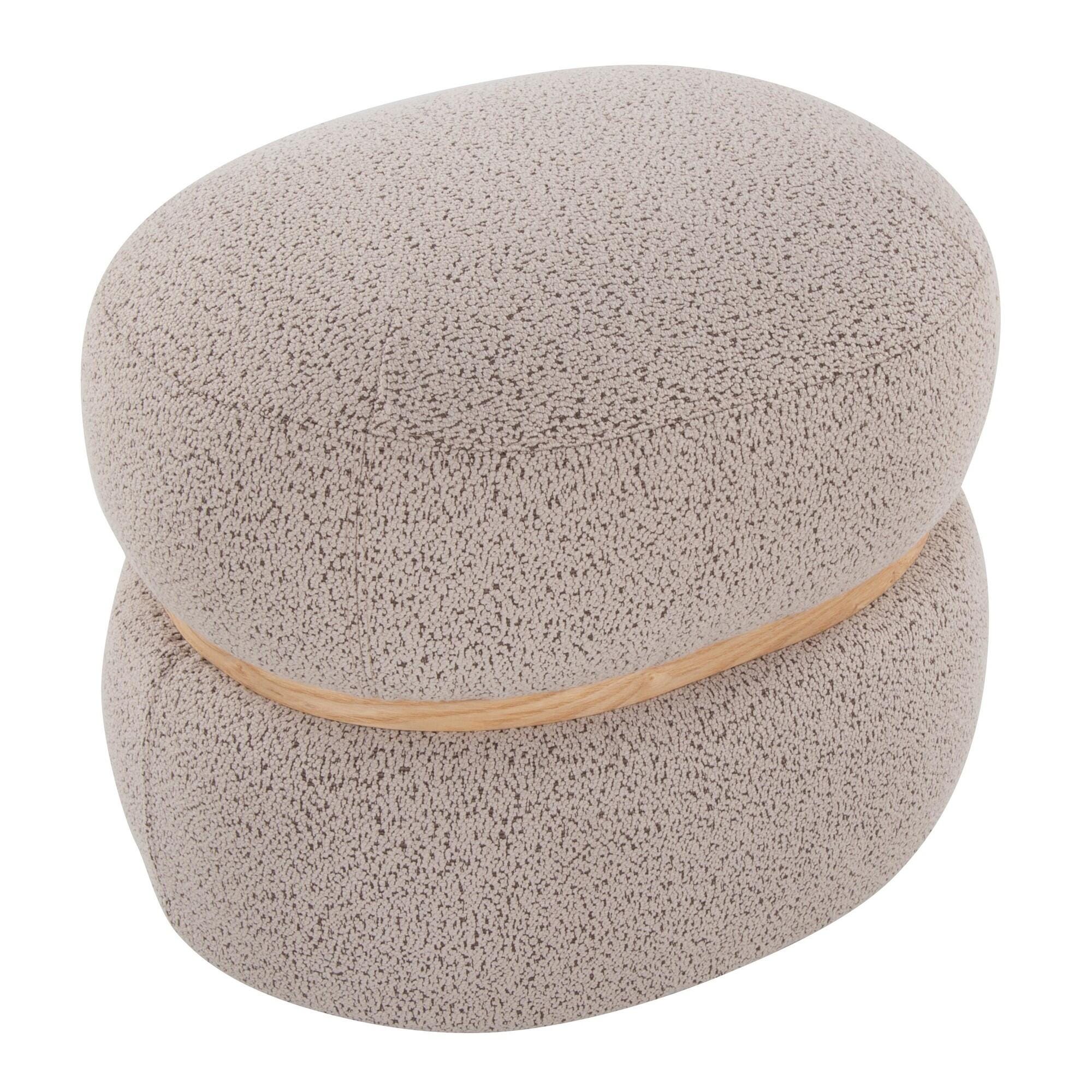 LumiSource Cinch Ottoman, Beige, large