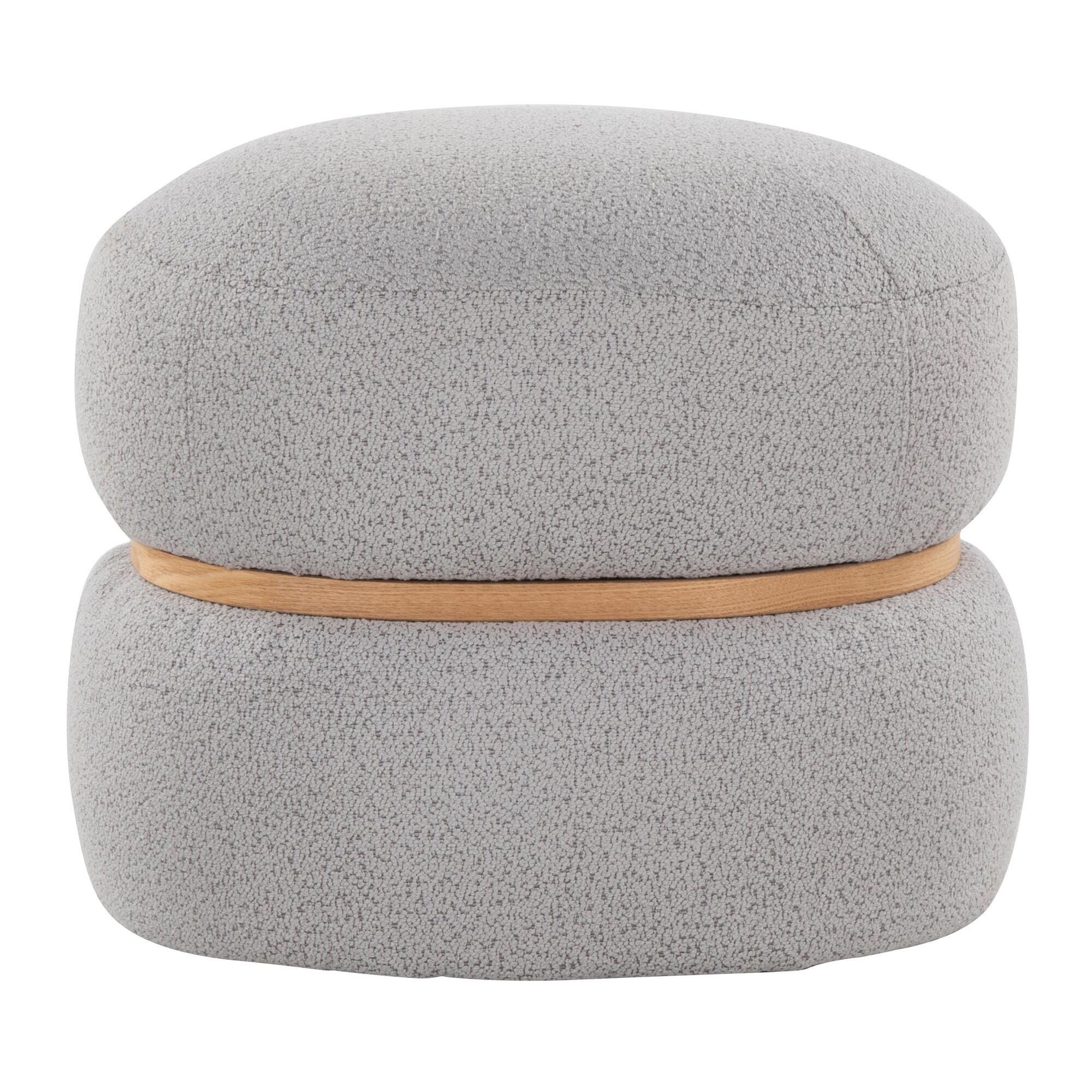LumiSource Cinch Ottoman, Gray, large