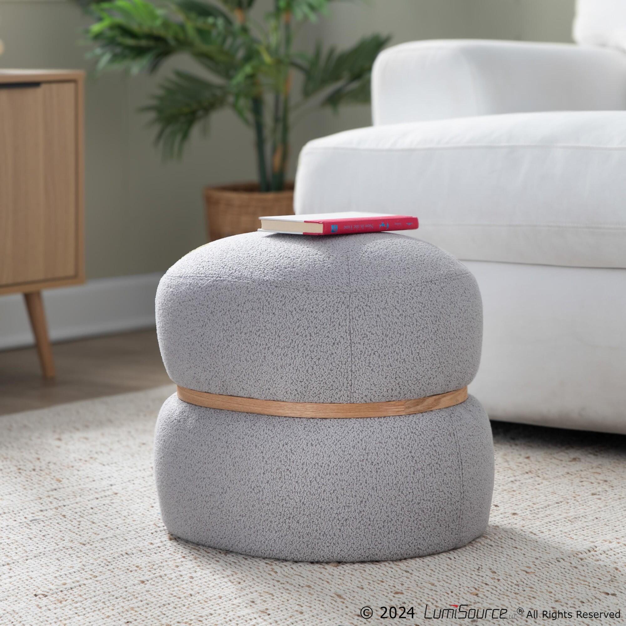 LumiSource Cinch Ottoman, Gray, large