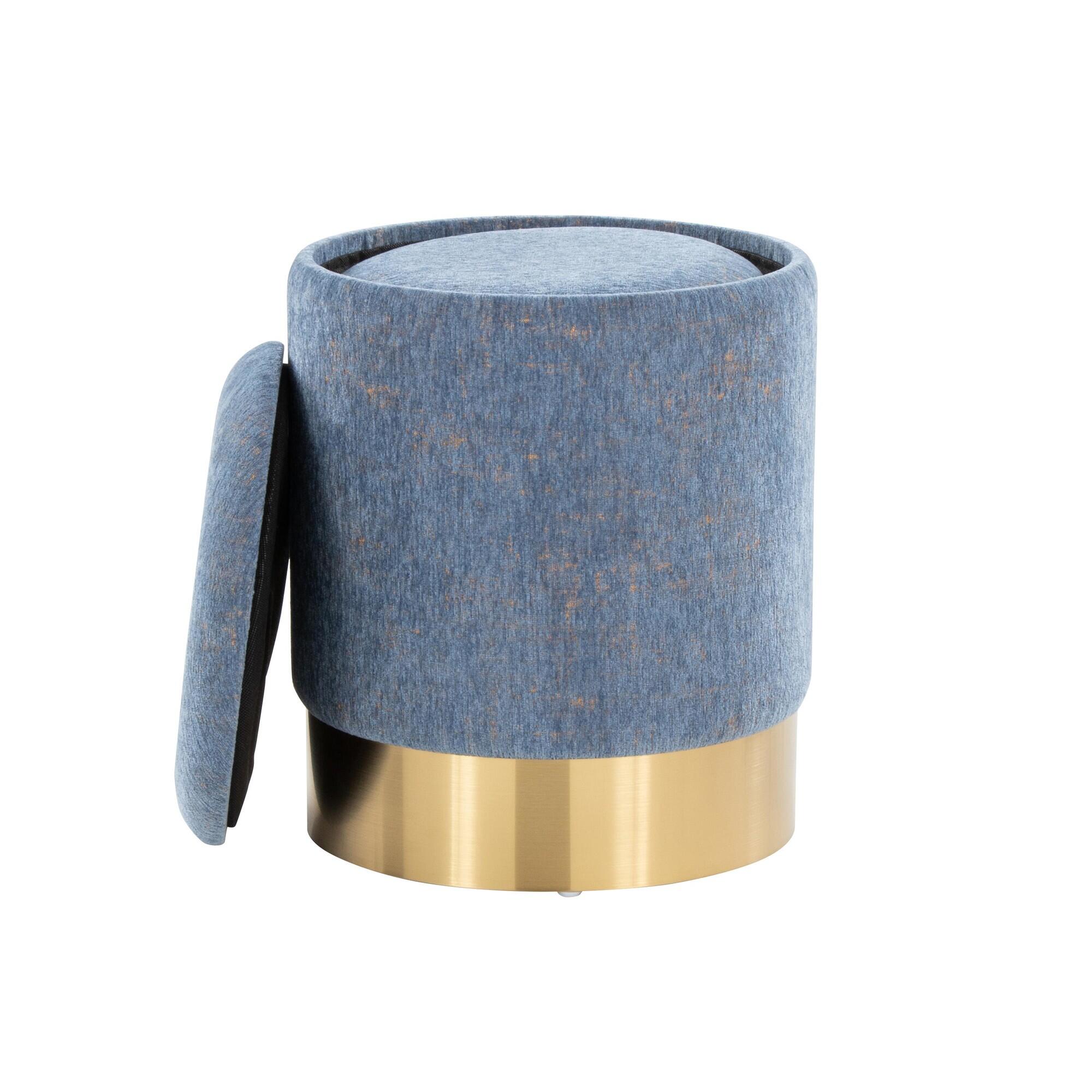 LumiSource Marla Nesting Ottoman Set, Blue, large