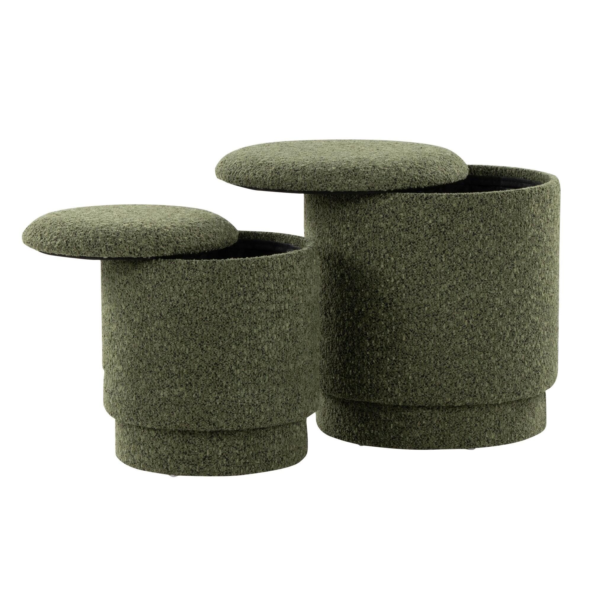 LumiSource Marla Ottoman Set, Dark Green, large