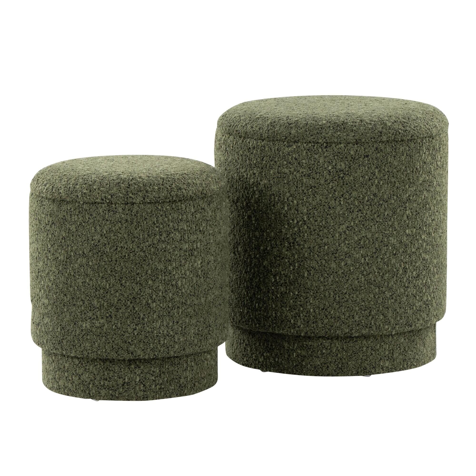 LumiSource Marla Ottoman Set, Dark Green, large