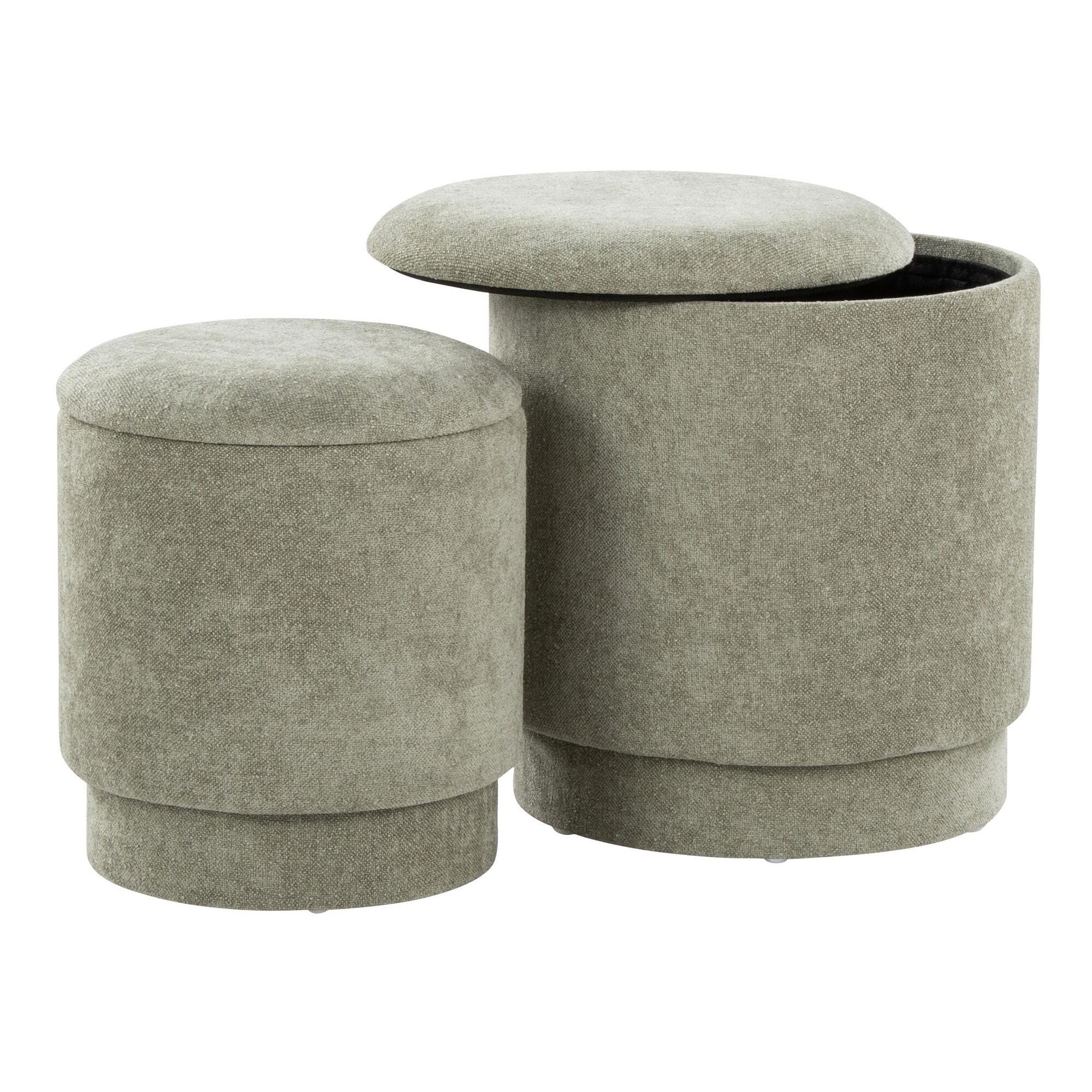 LumiSource Marla Ottoman Set, Green, large