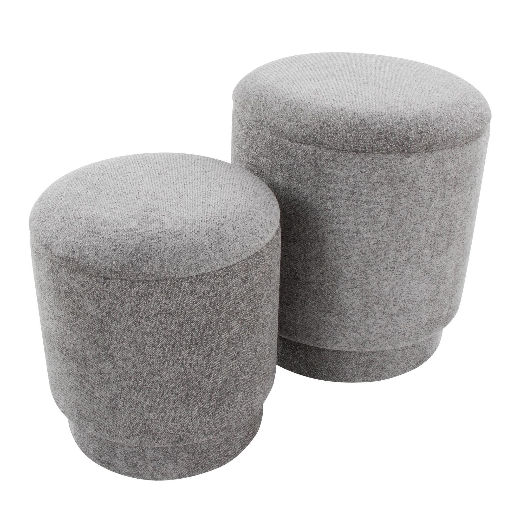 LumiSource Marla Ottoman Set, Gray, large