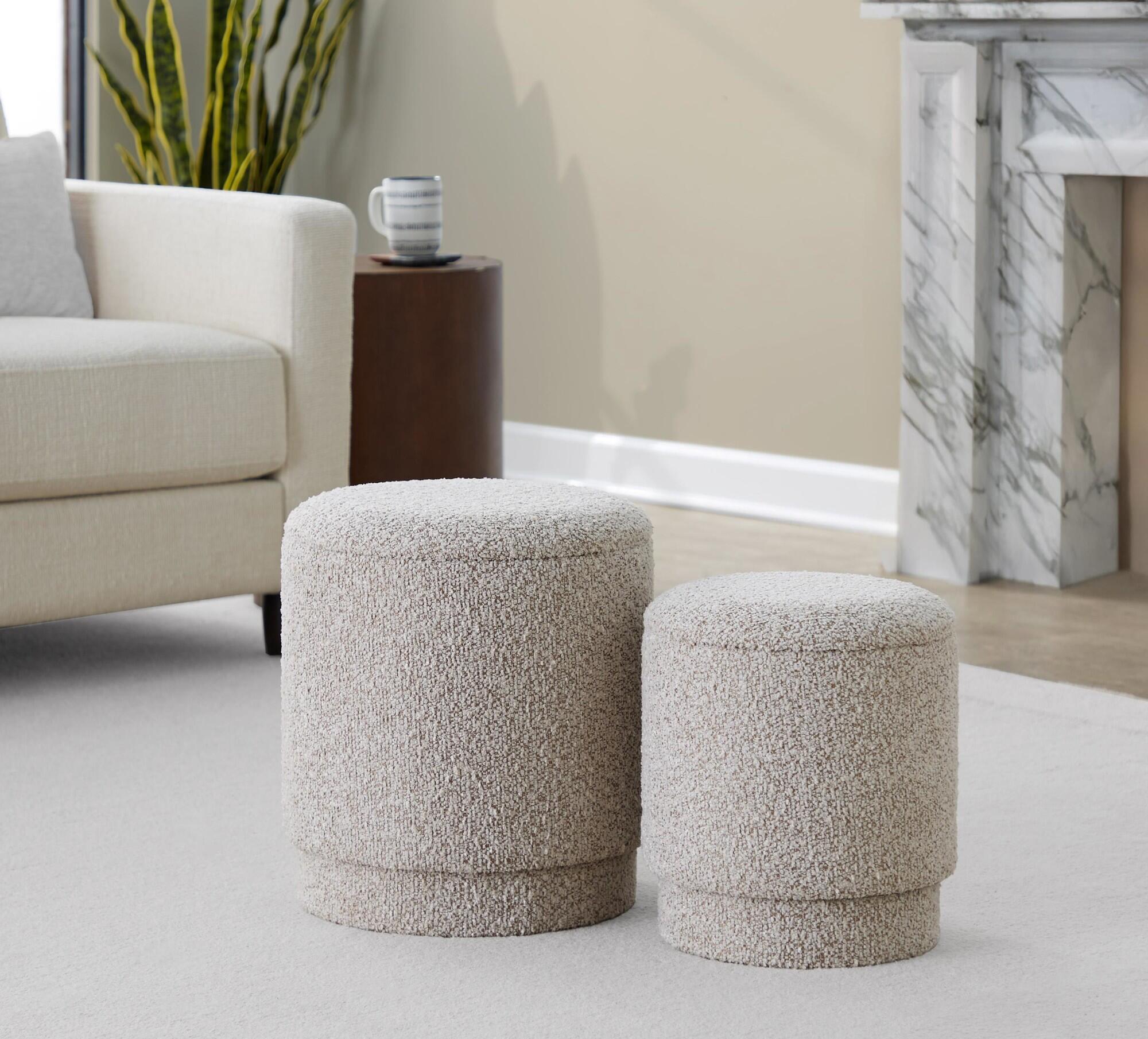 LumiSource Marla Ottoman Set, Light Brown, large