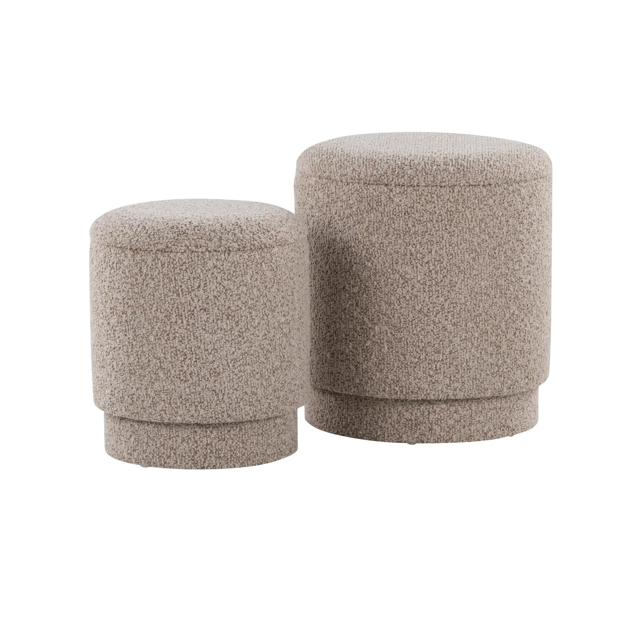 LumiSource Marla Ottoman Set, Light Brown, large