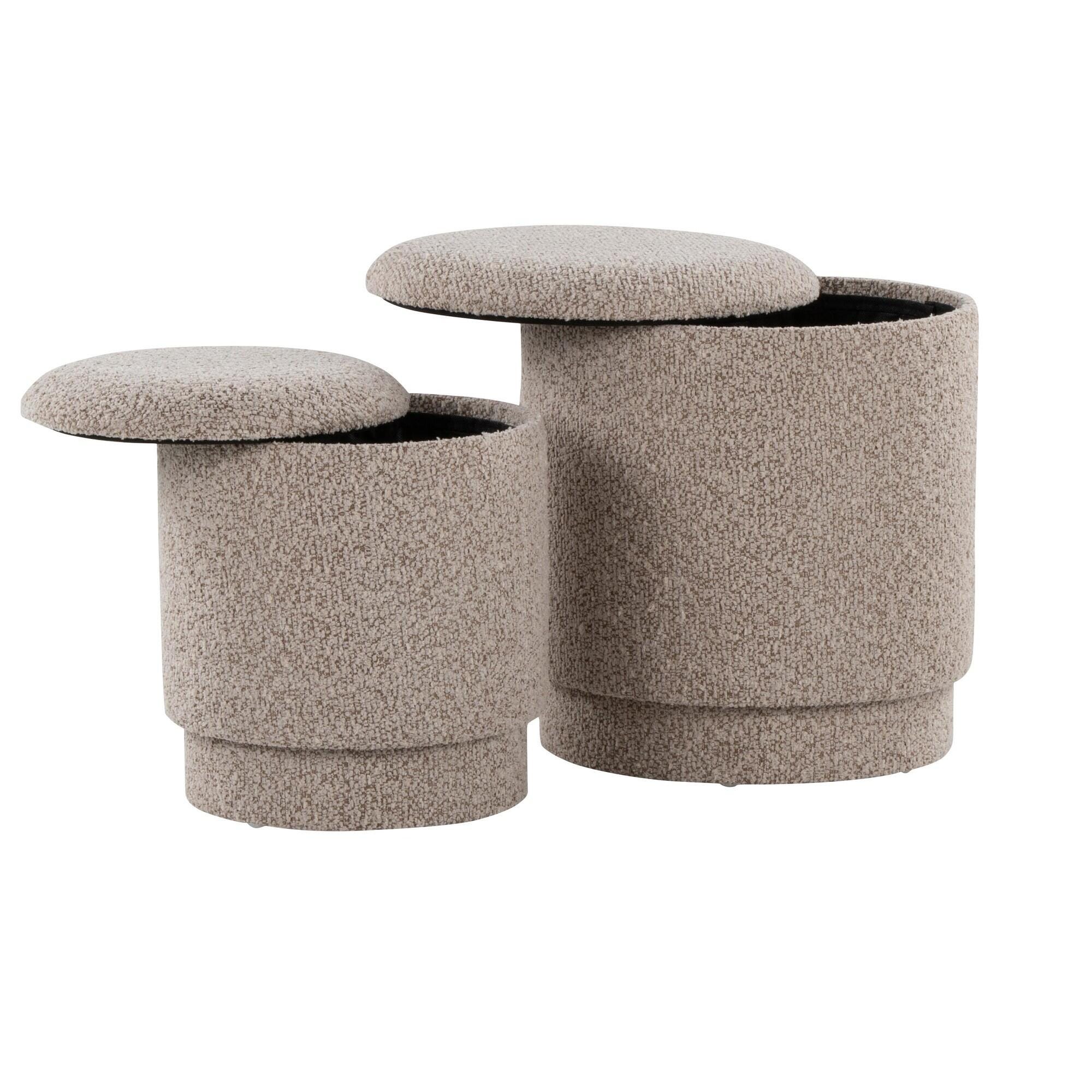LumiSource Marla Ottoman Set, Light Brown, large