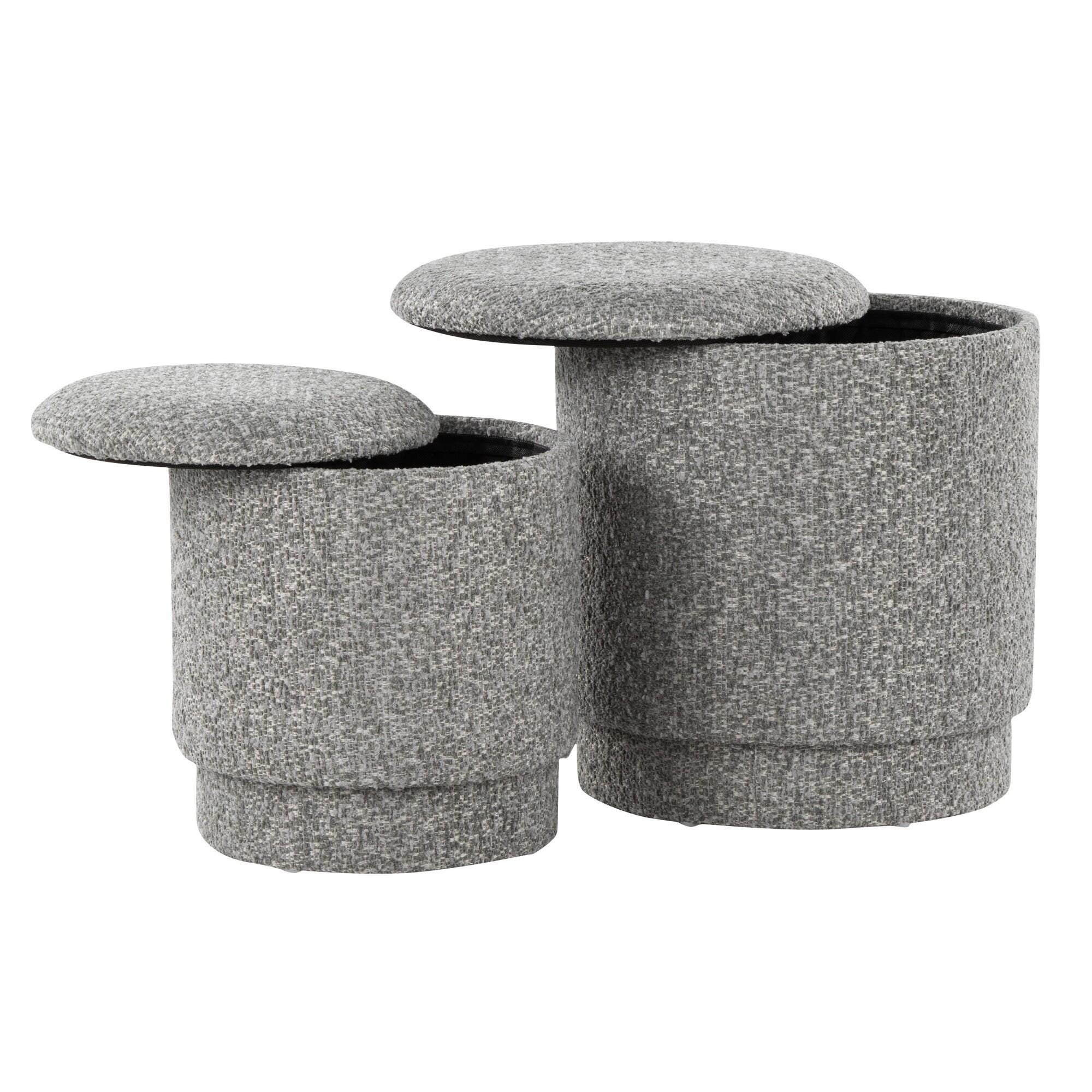 LumiSource Marla Ottoman Set, Light Gray, large