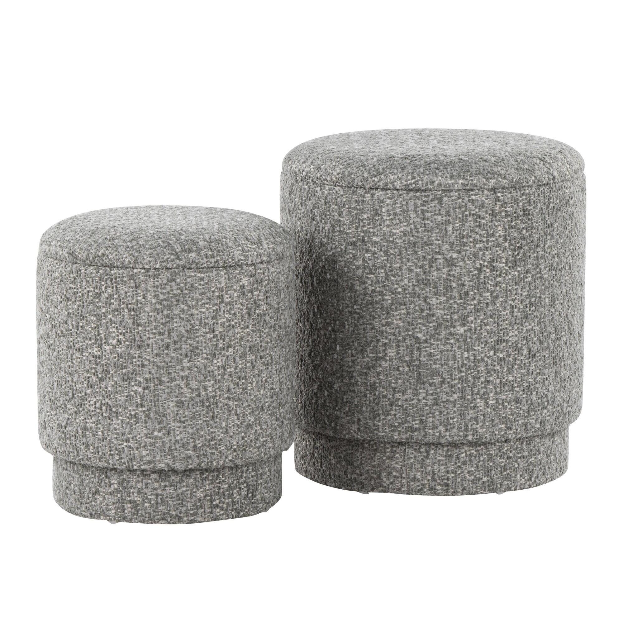LumiSource Marla Ottoman Set, Light Gray, large