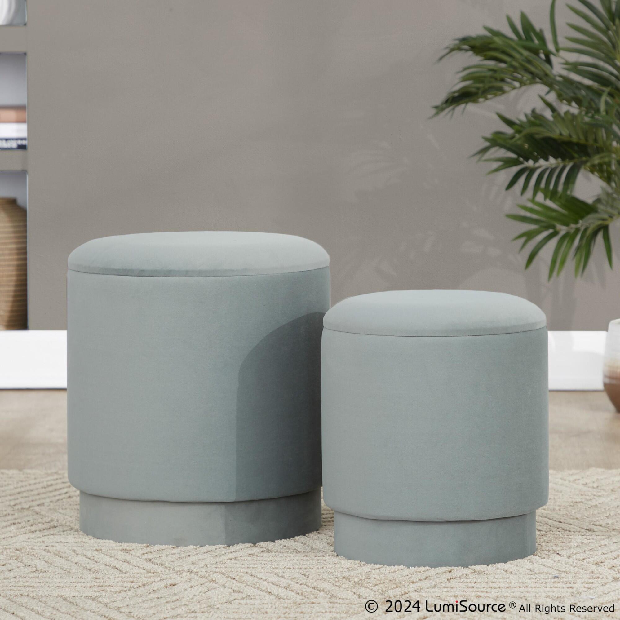 LumiSource Marla Solid Ottoman Set, , rollover