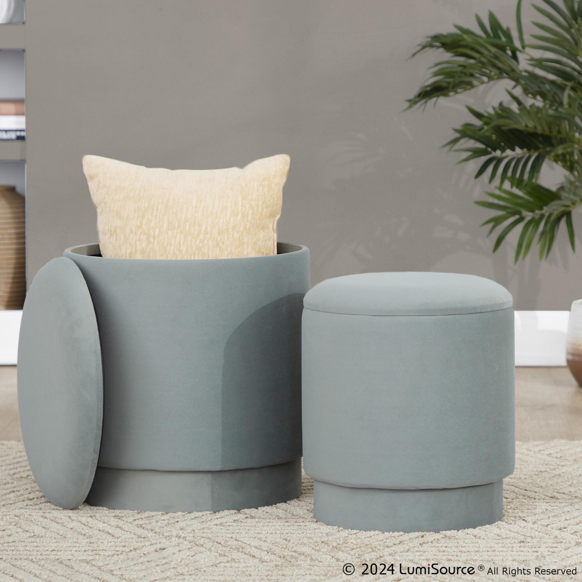 LumiSource Marla Solid Ottoman Set, , large