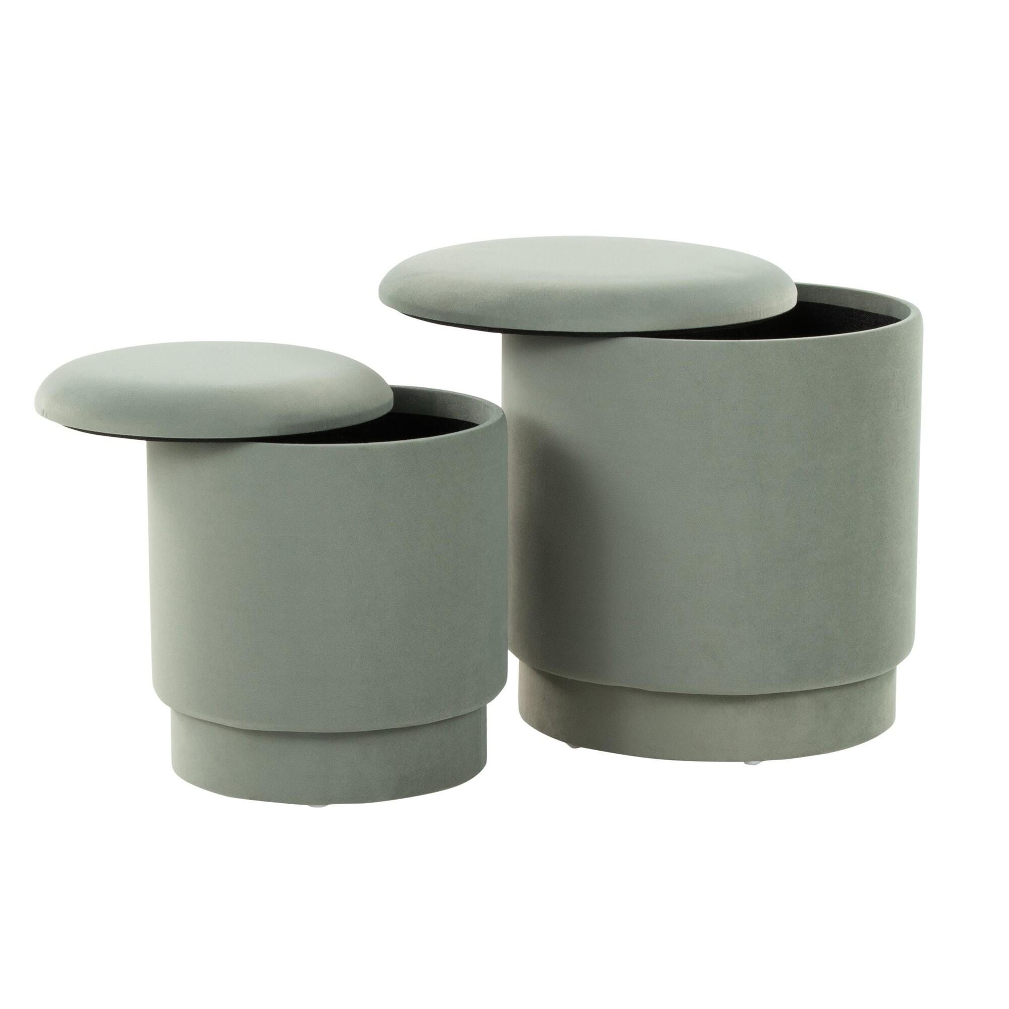 LumiSource Marla Solid Ottoman Set, , large