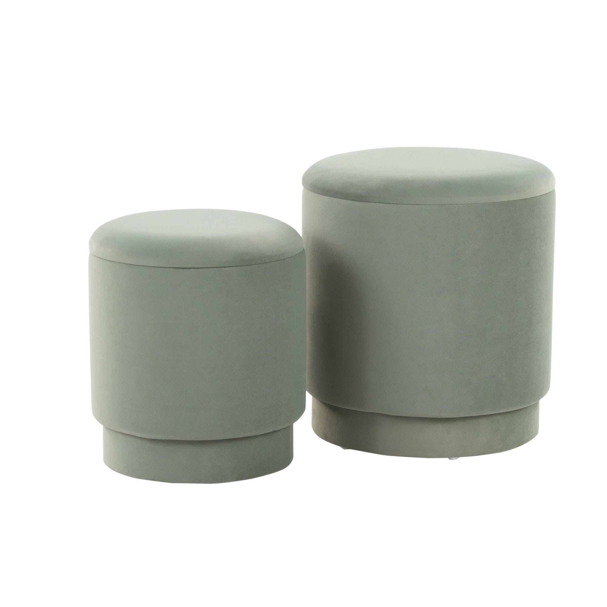 LumiSource Marla Solid Ottoman Set, , large