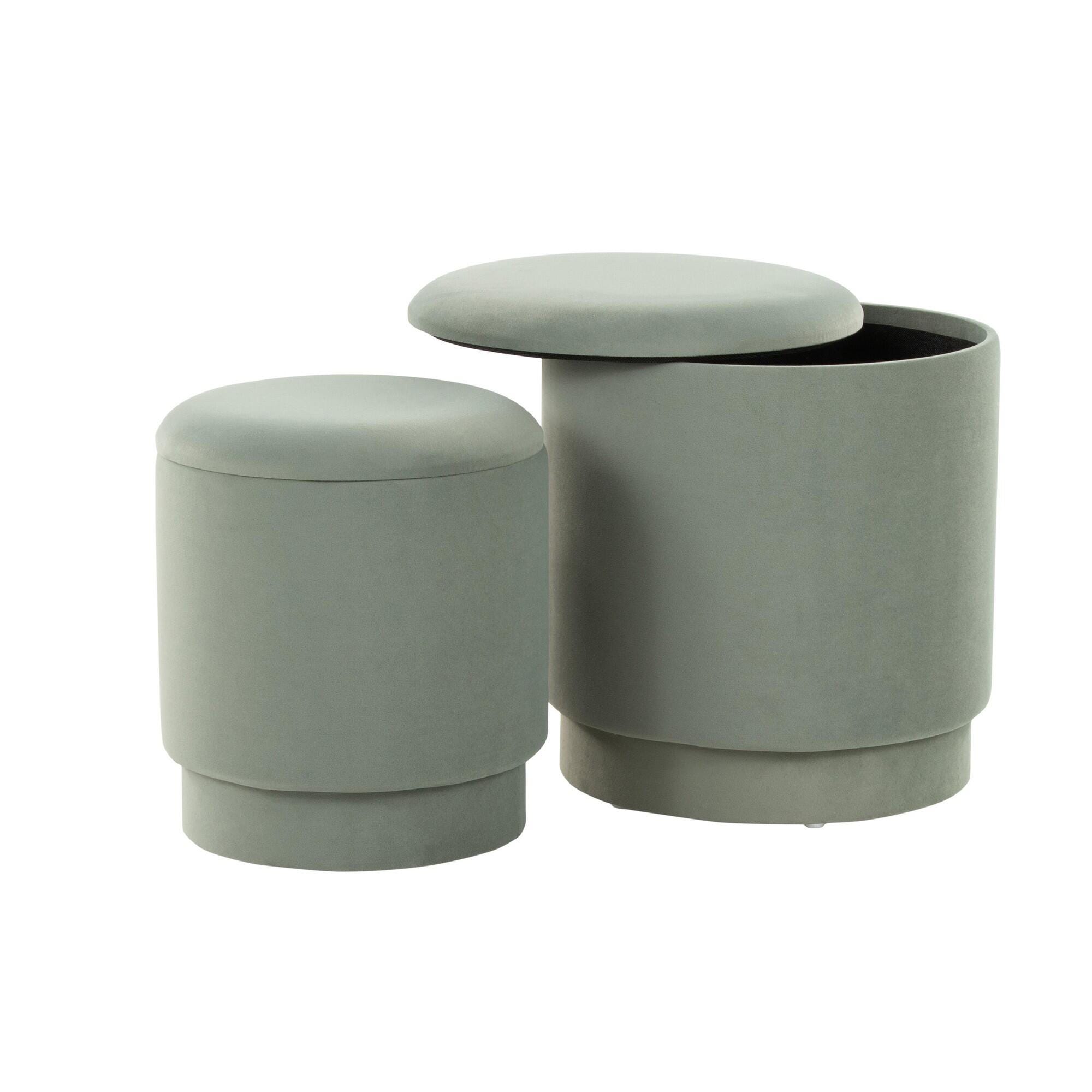LumiSource Marla Solid Ottoman Set, , large