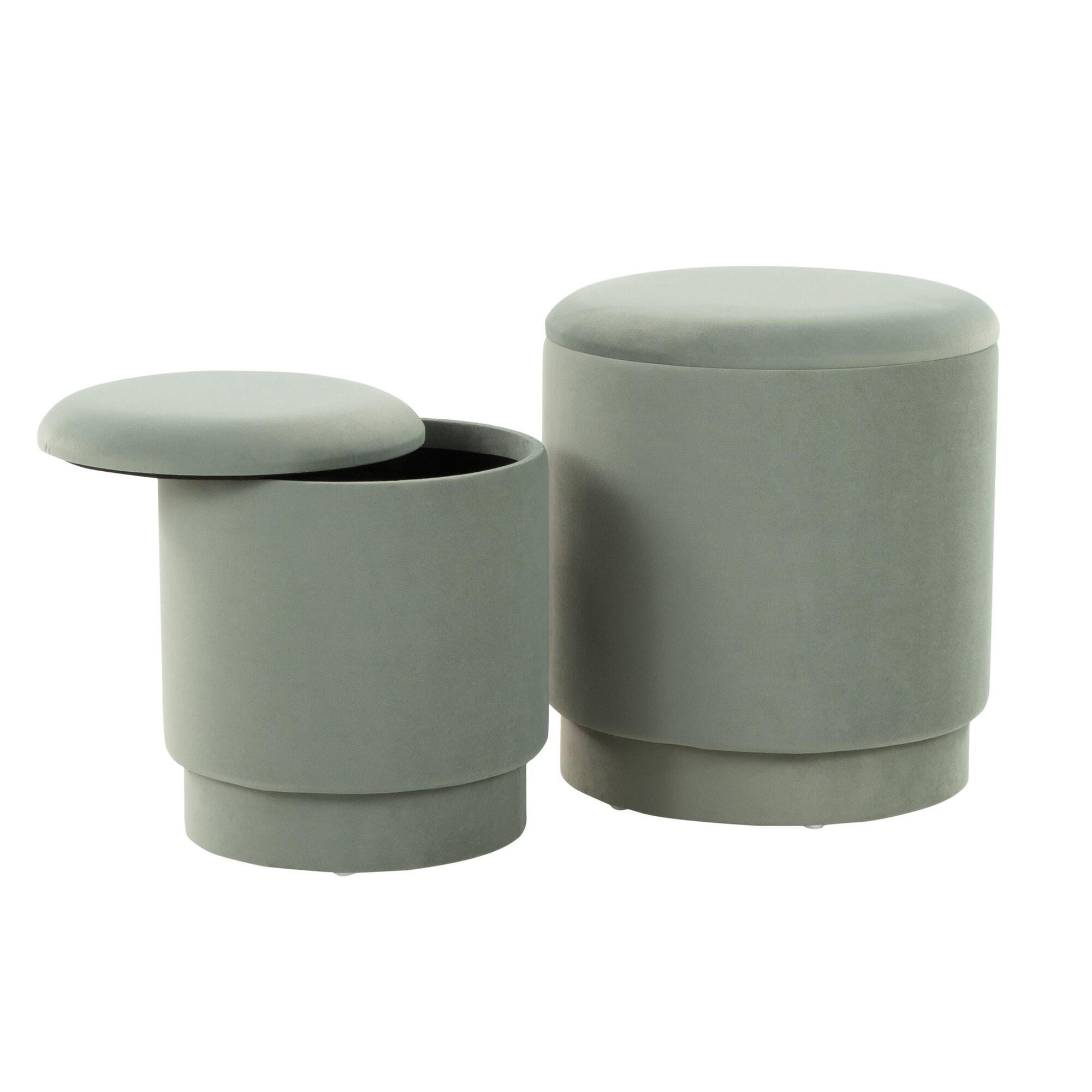 LumiSource Marla Solid Ottoman Set, , large