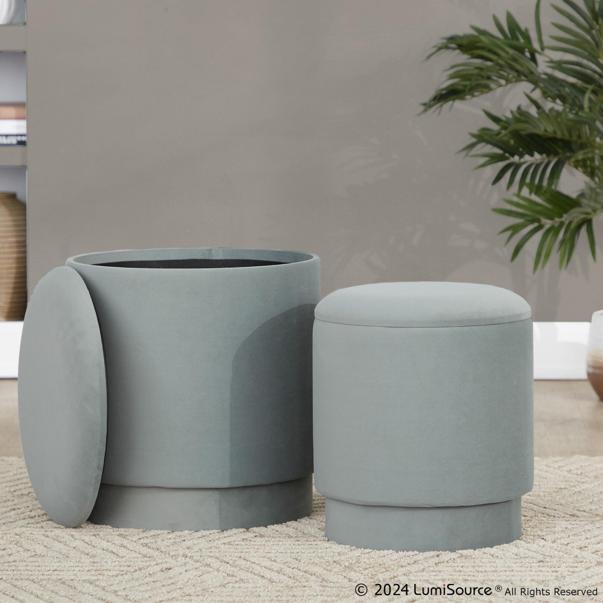 LumiSource Marla Solid Ottoman Set, , large