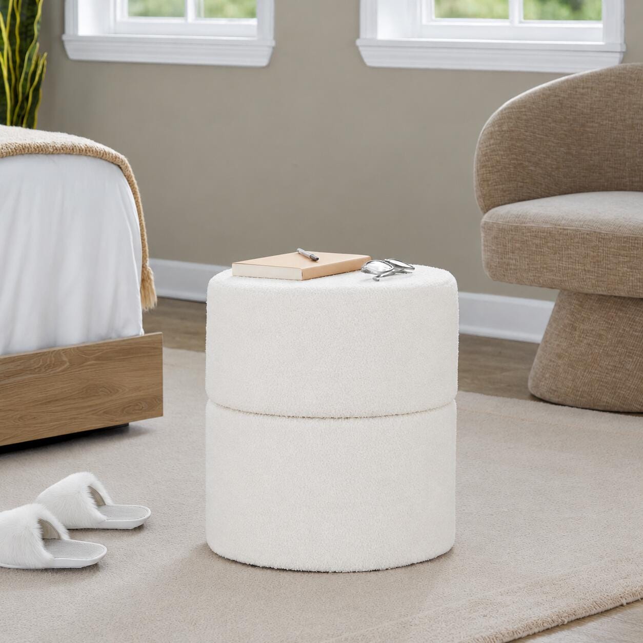 LumiSource Spin Swivel Ottoman, , rollover