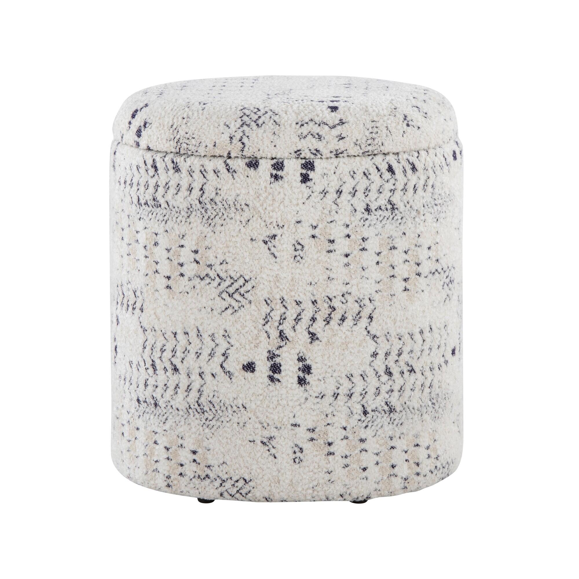 LumiSource Tahoe Eclectic Aztec Storage Ottoman, , large