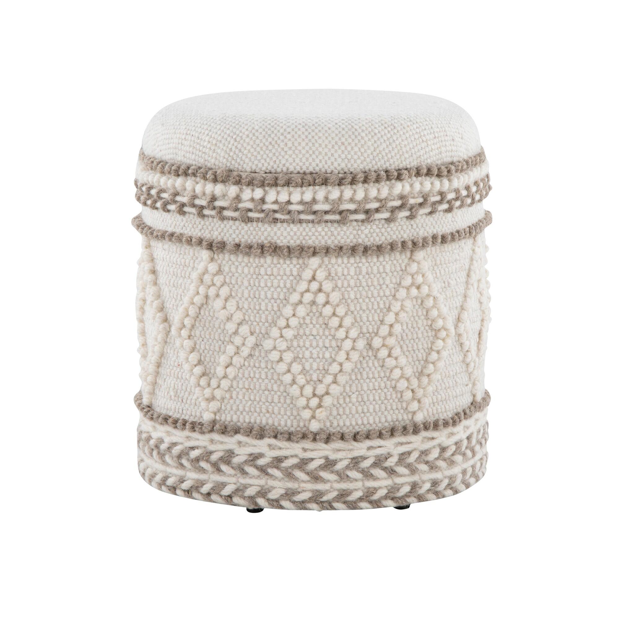 LumiSource Tahoe Pom Pom Storage Ottoman, , large
