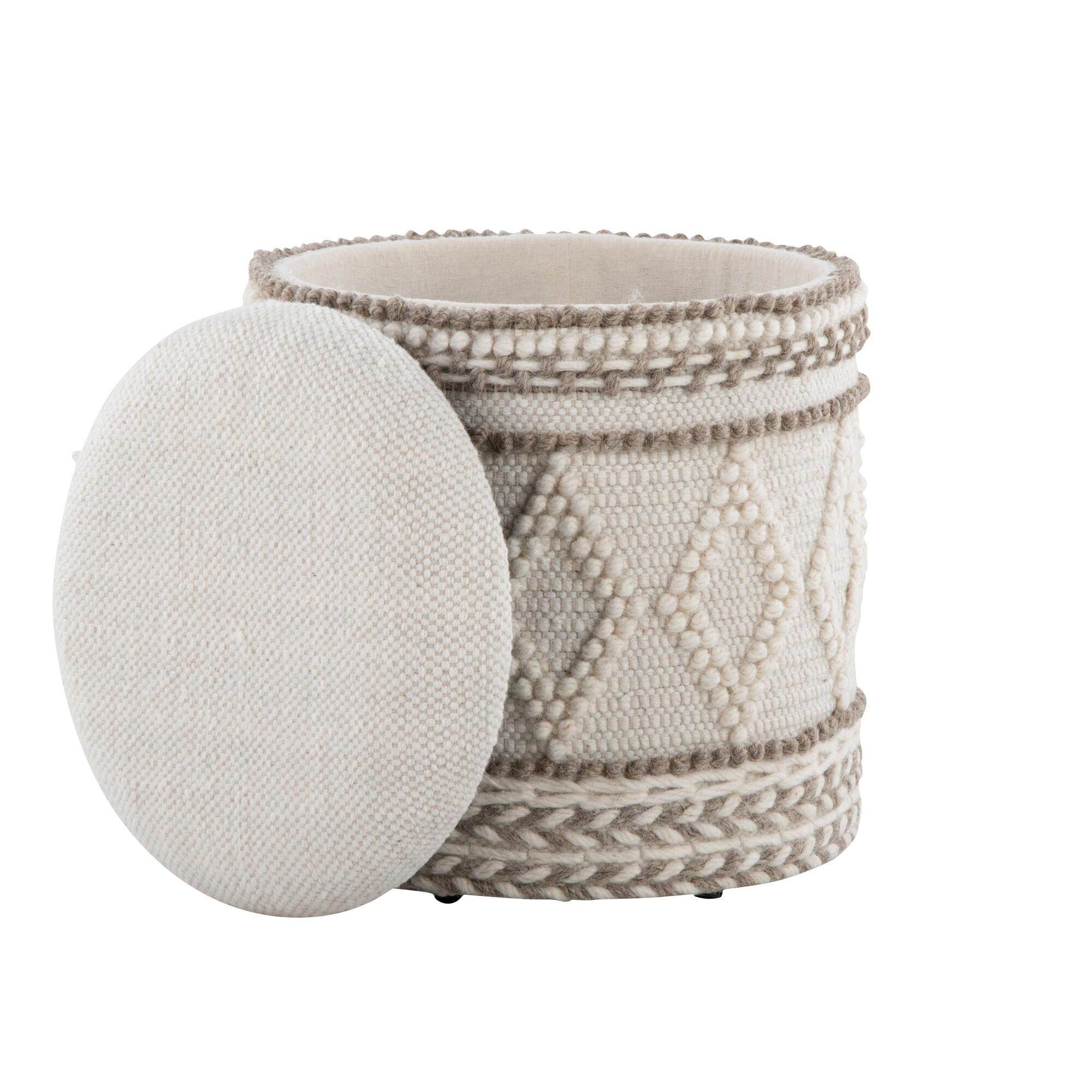 LumiSource Tahoe Pom Pom Storage Ottoman, , large