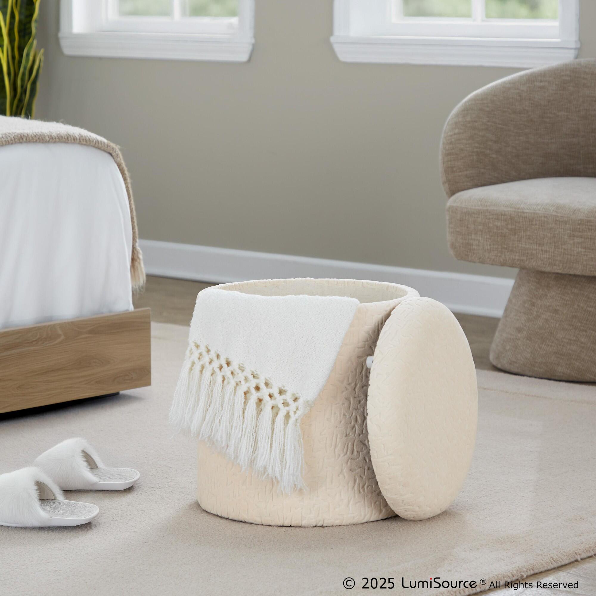 LumiSource Tahoe Solid Storage Ottoman, , rollover